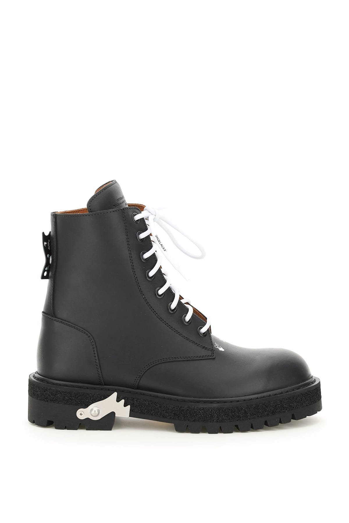 Off-White Lace-up Leather Boots