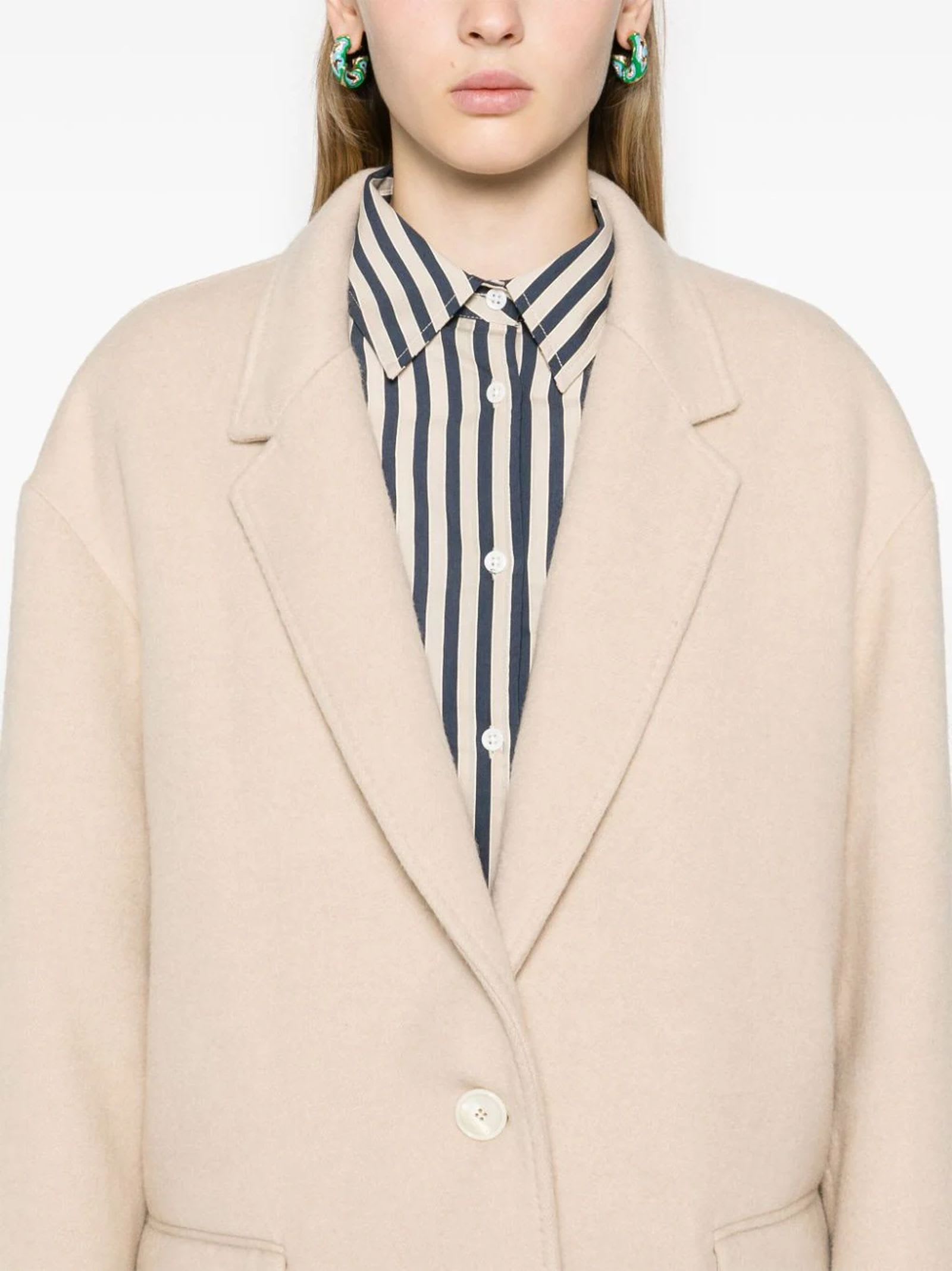 Shop Isabel Marant Efezia Single-breasted Coat In Beige