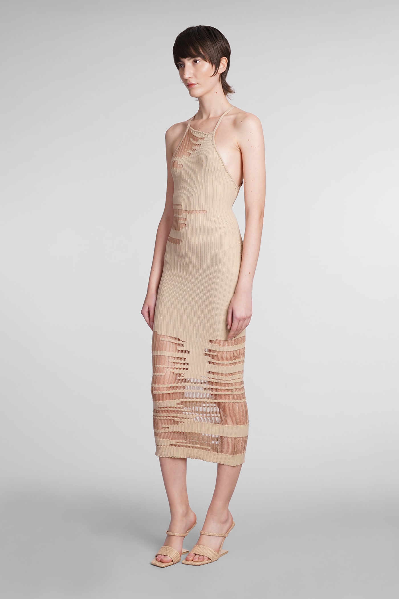 Shop Cult Gaia Nodin Dress In Beige Nylon