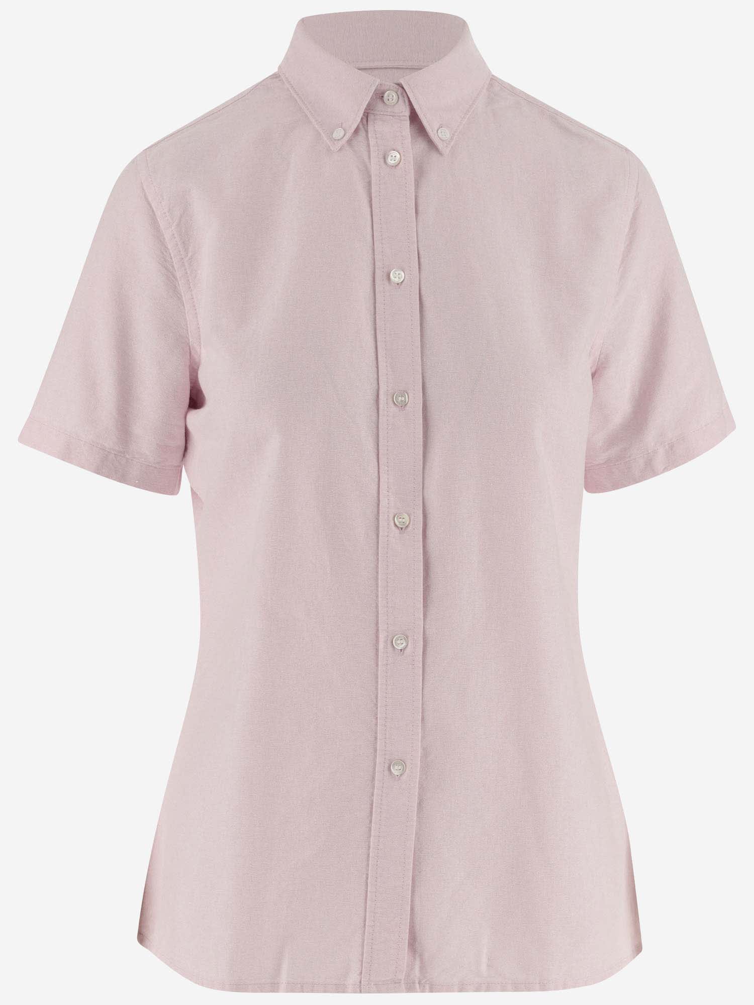 Aspesi Cotton Short Sleeve Shirt In Pink