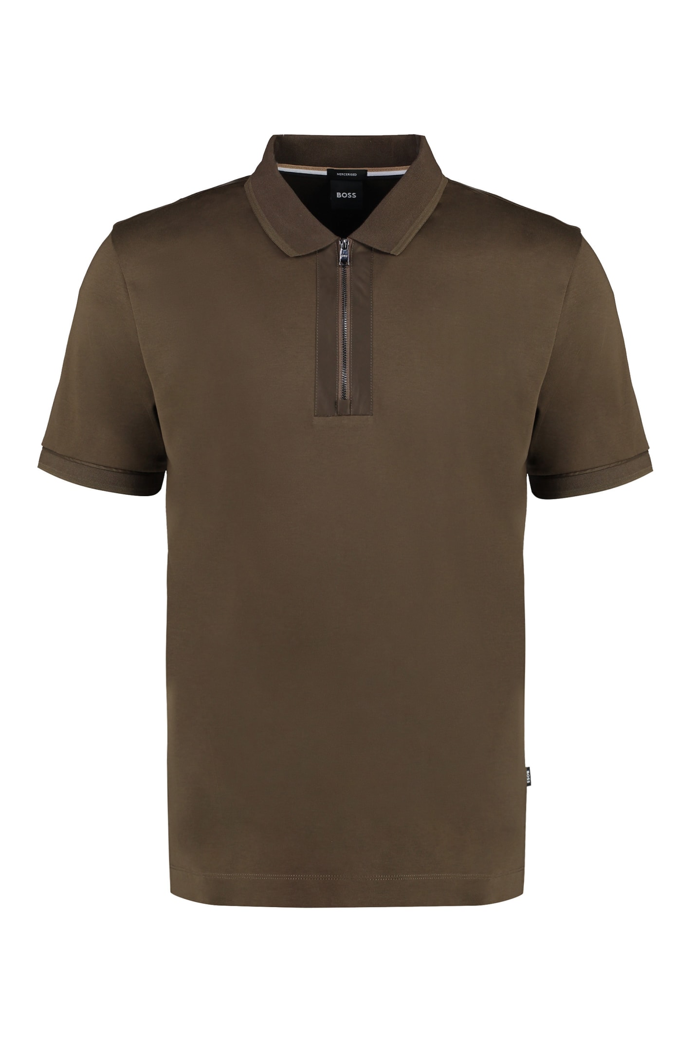 Shop Hugo Boss Cotton Polo Shirt In Brown