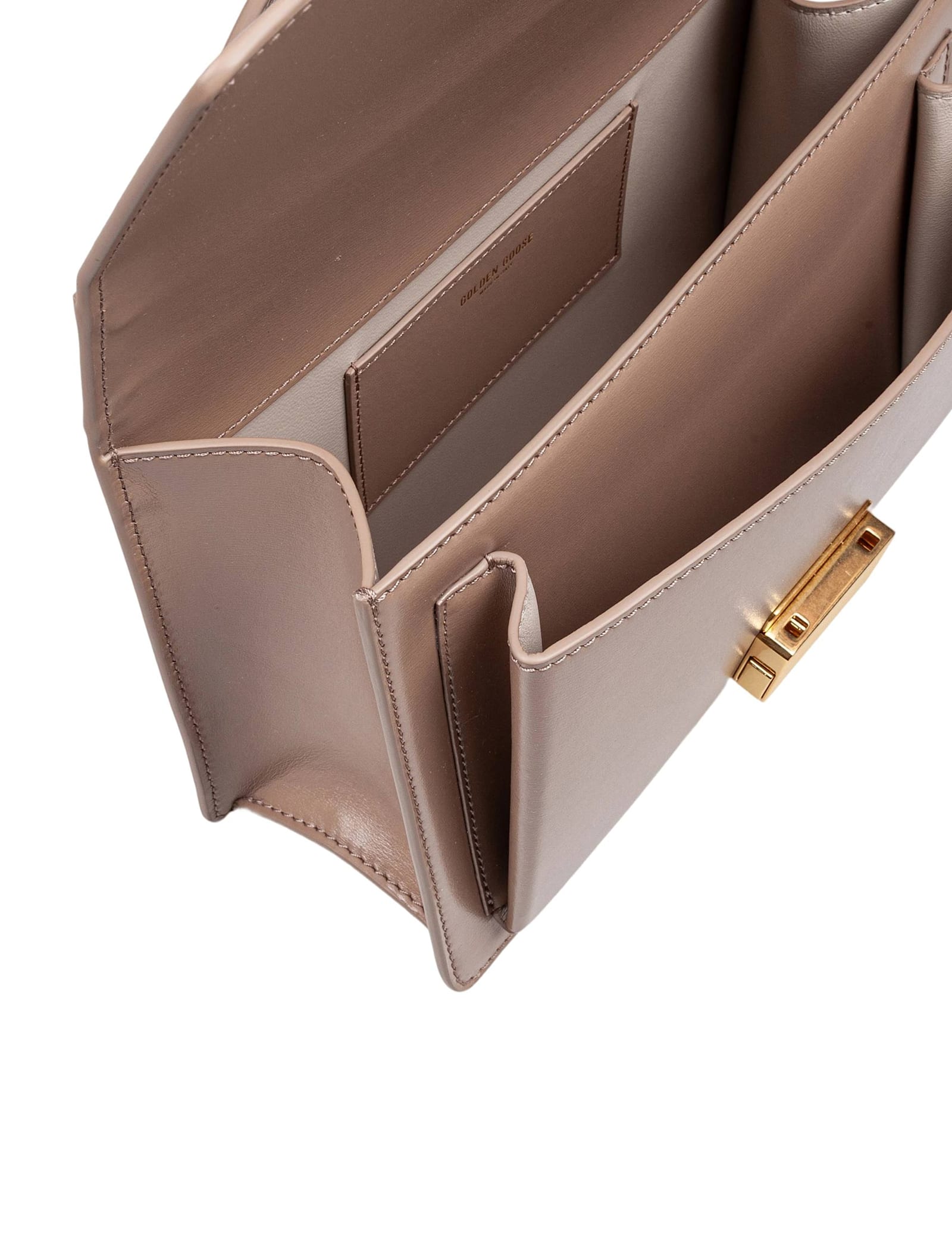 Golden Goose Venezia Handbag In Cappuccino Color Leather In Brown