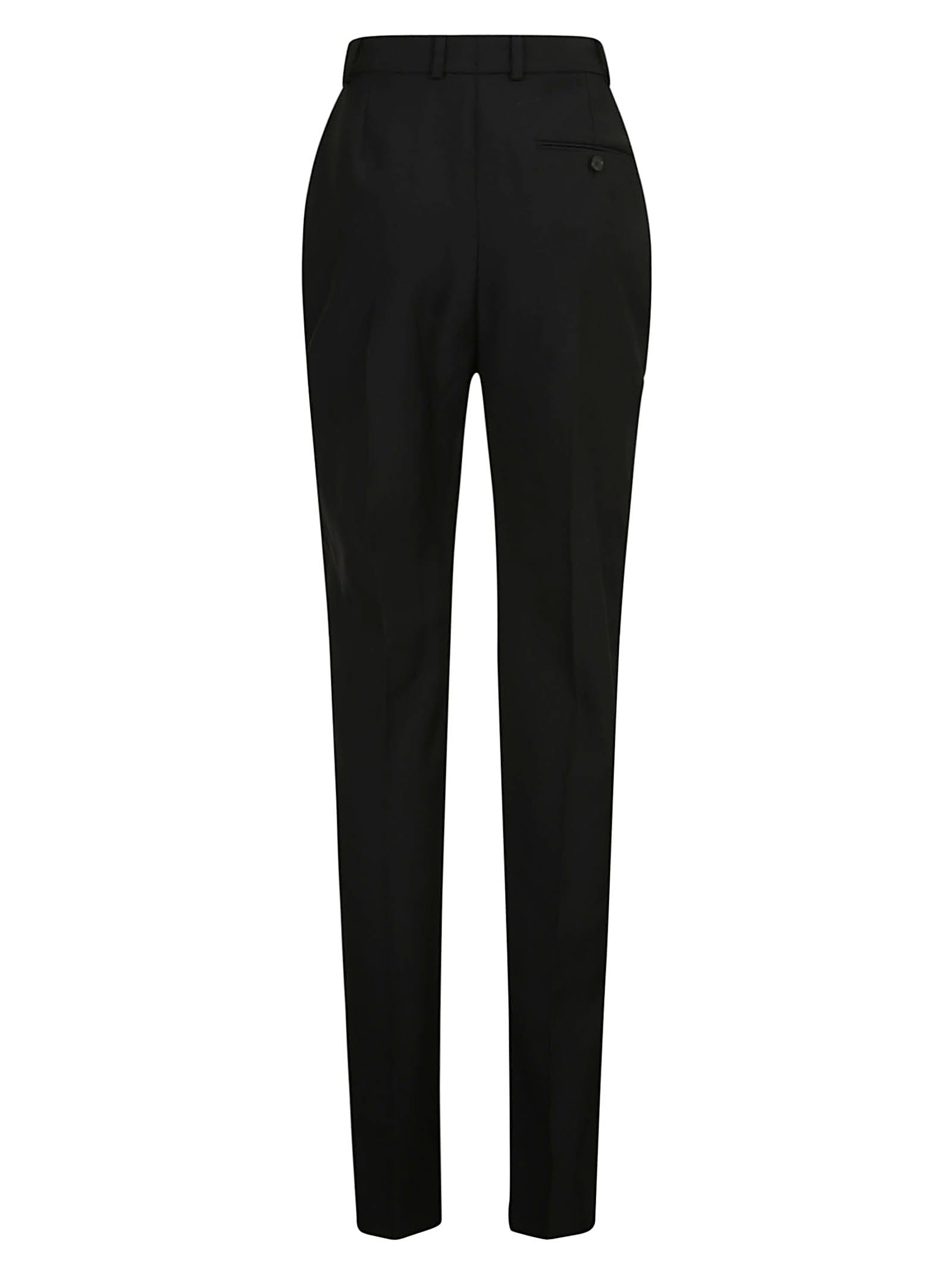 Shop Alexander Mcqueen High-waist Plain Trousers In Black