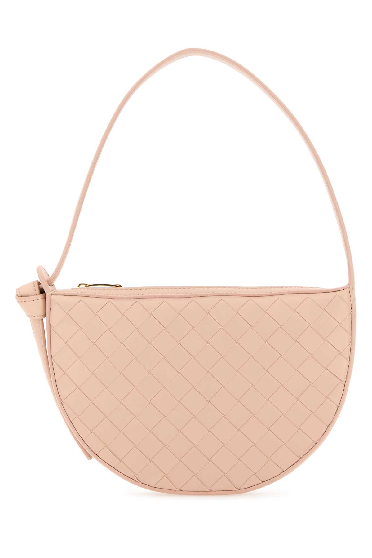 BOTTEGA VENETA LIGHT PINK LEATHER MINI SUNRISE SHOULDER BAG 