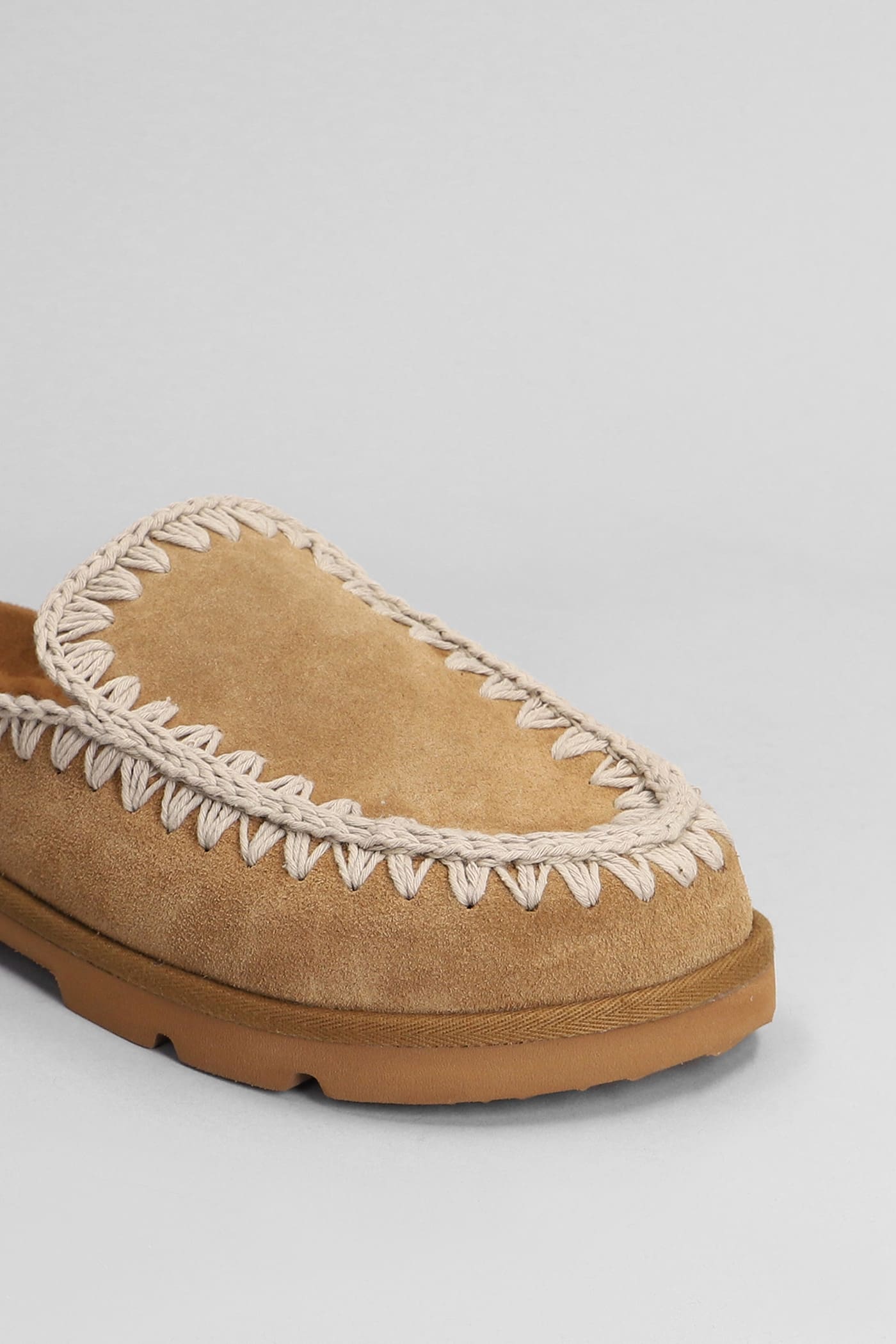 Shop Mou Low Bio Sabot Slipper-mule In Leather Color Suede