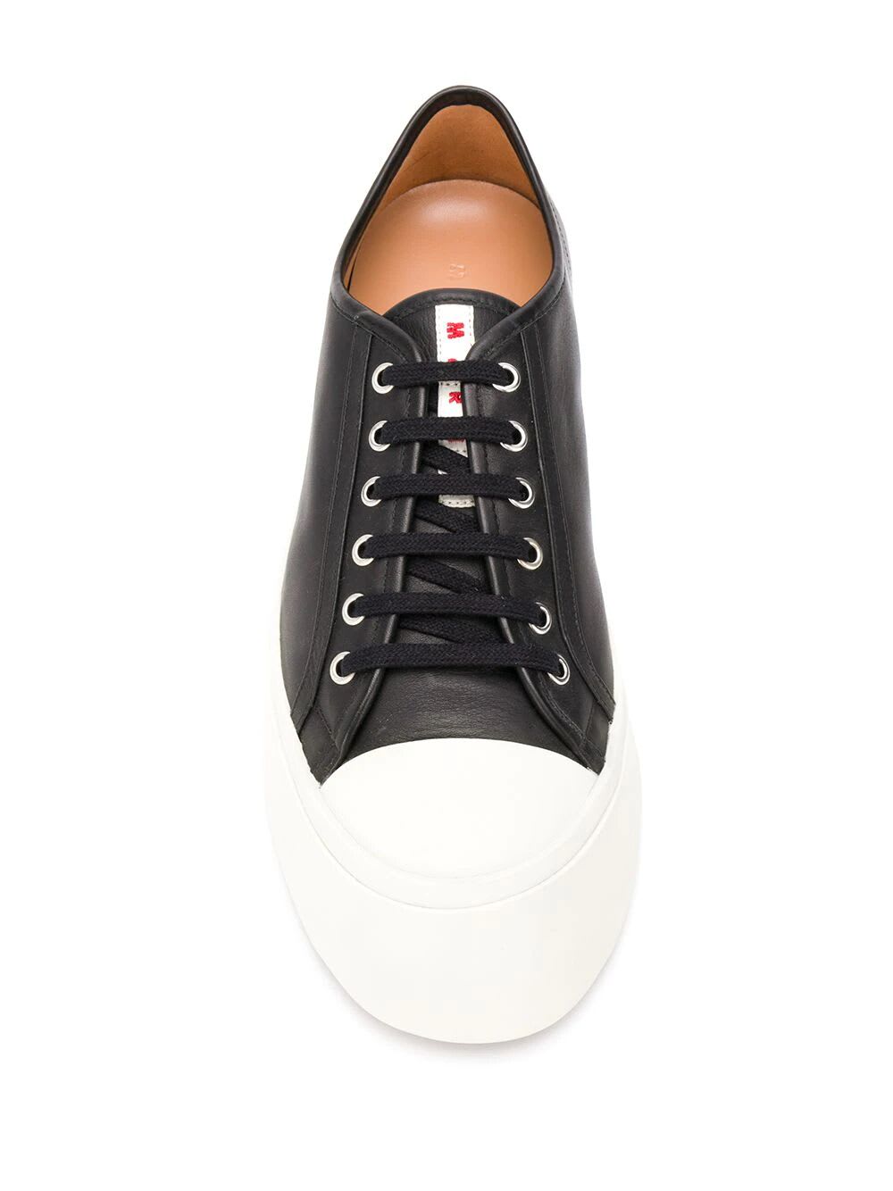 Shop Marni Lace Up Sneakers In Black
