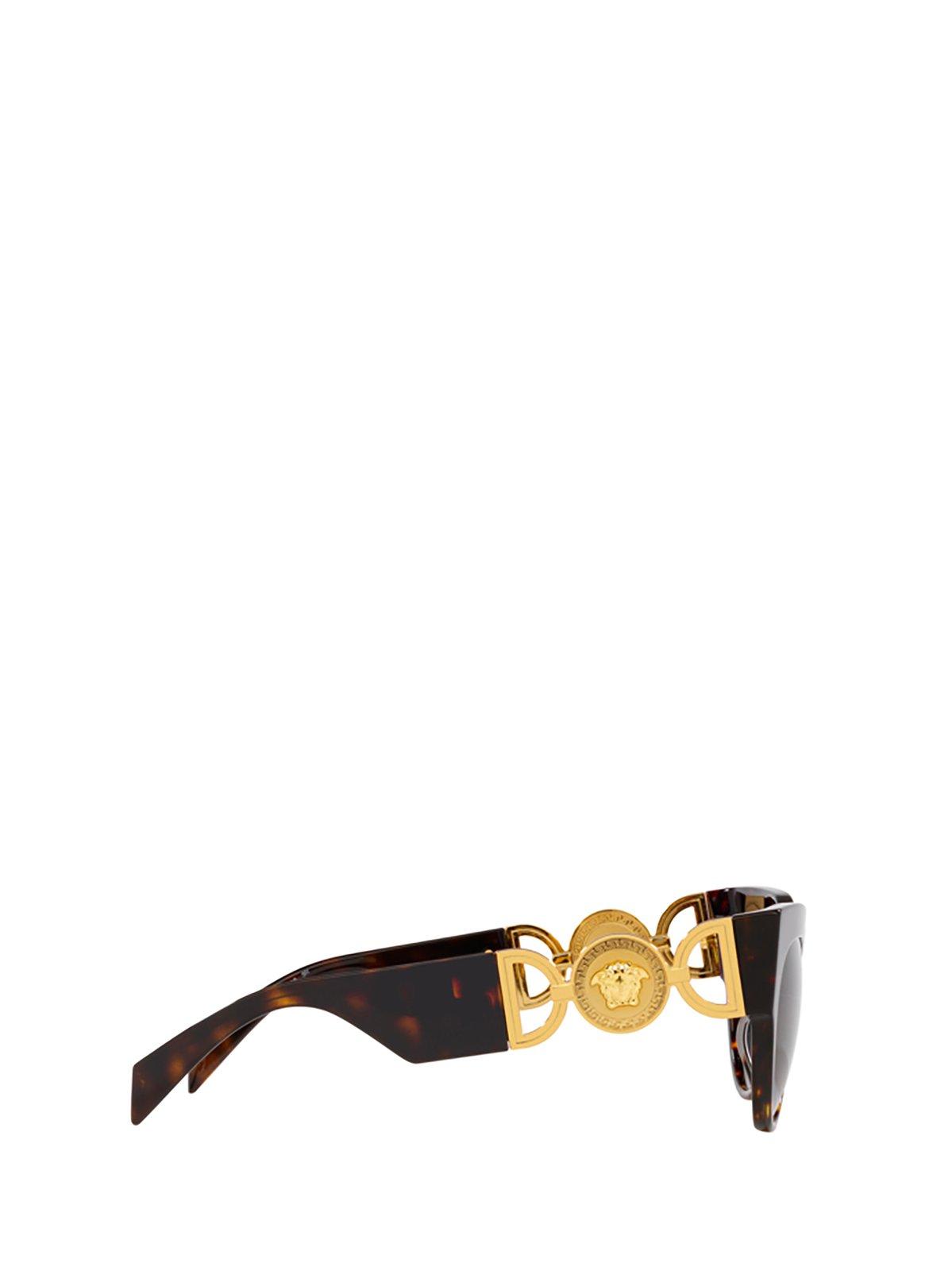 Shop Versace Round Frame Sunglasses In 108/3