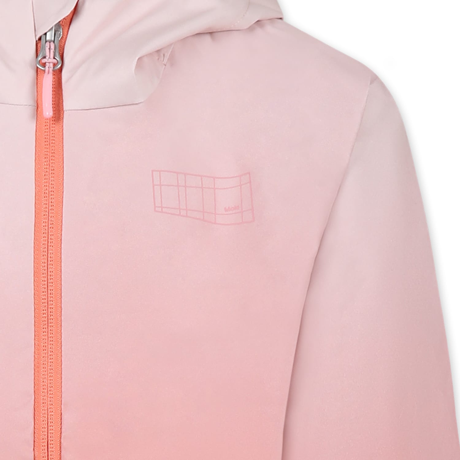 Molo Pink Windbreaker Jacket For Girl With Logo In Pink