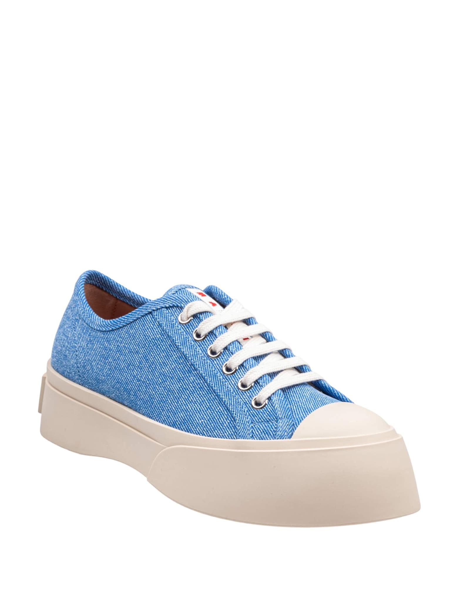 Marni Textured Blue Sneakers With Cream Sole In Blue