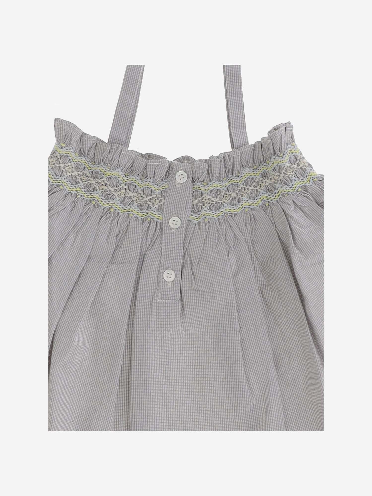 Shop Bonpoint Smock Blouse In Grey