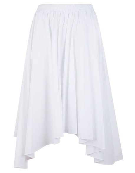 Michael Kors Cotton Poplin Pull On Skirt In White
