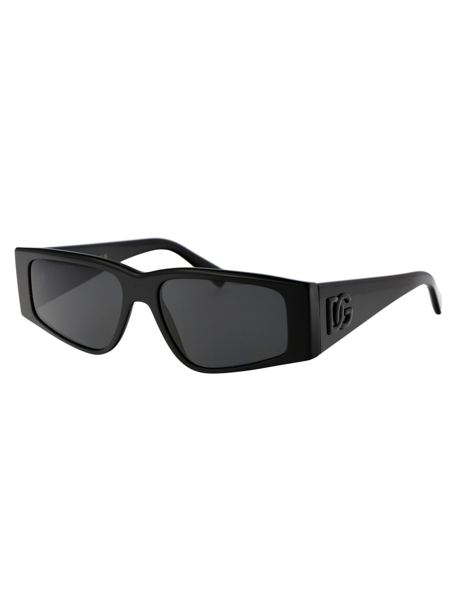 Shop Dolce &amp; Gabbana Eyewear 0dg4453 Sunglasses In 501/87 Black