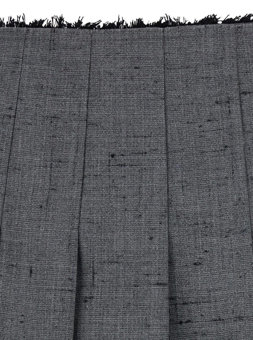 Tela Pleated Frayed-edge Midi Skirt In Gray