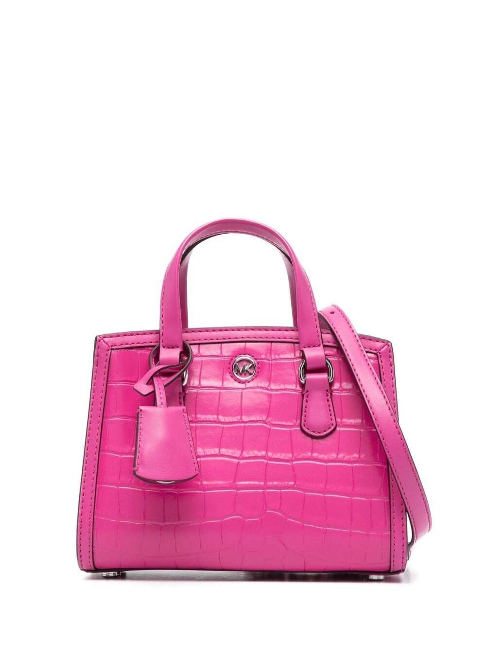 Shop Michael Michael Kors Mini Fuchsia Pink Chantal Tote Bag Coroco Effect In Cow Leather Woman