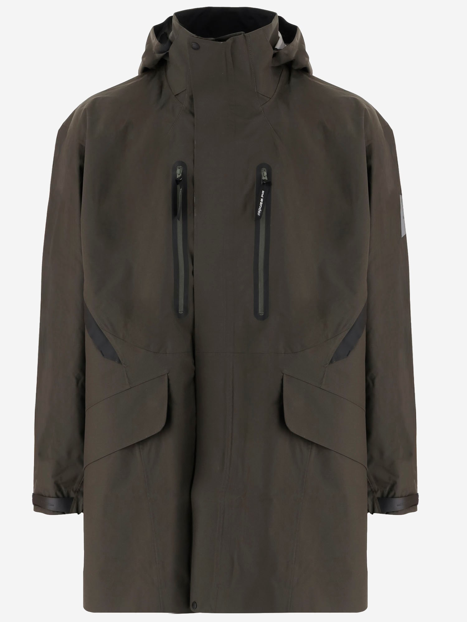And Wander Technical Jacket With Hood And Multiple Pockets In Green