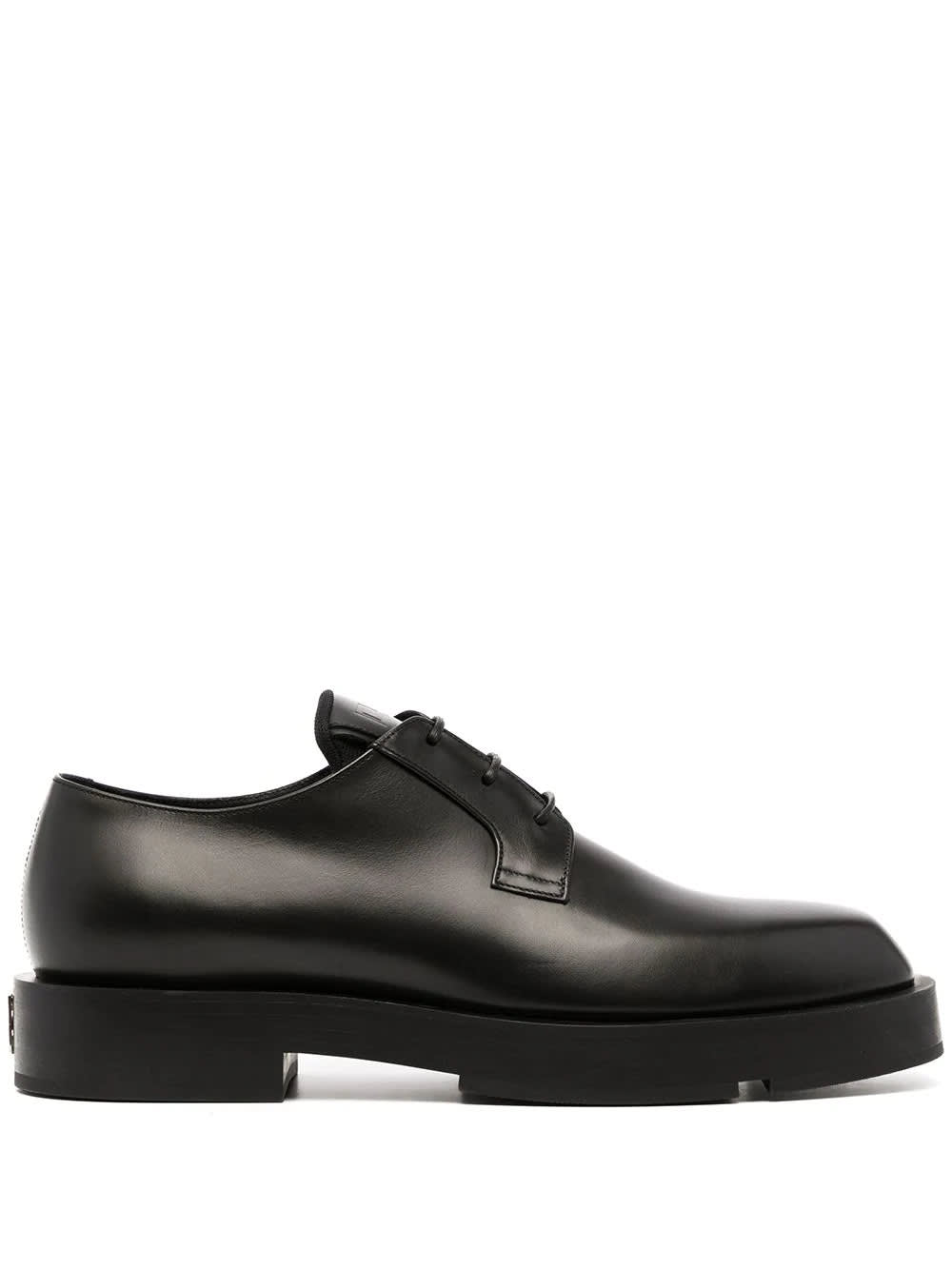 Givenchy Man Squared Derby Shoe In Black Box Leather