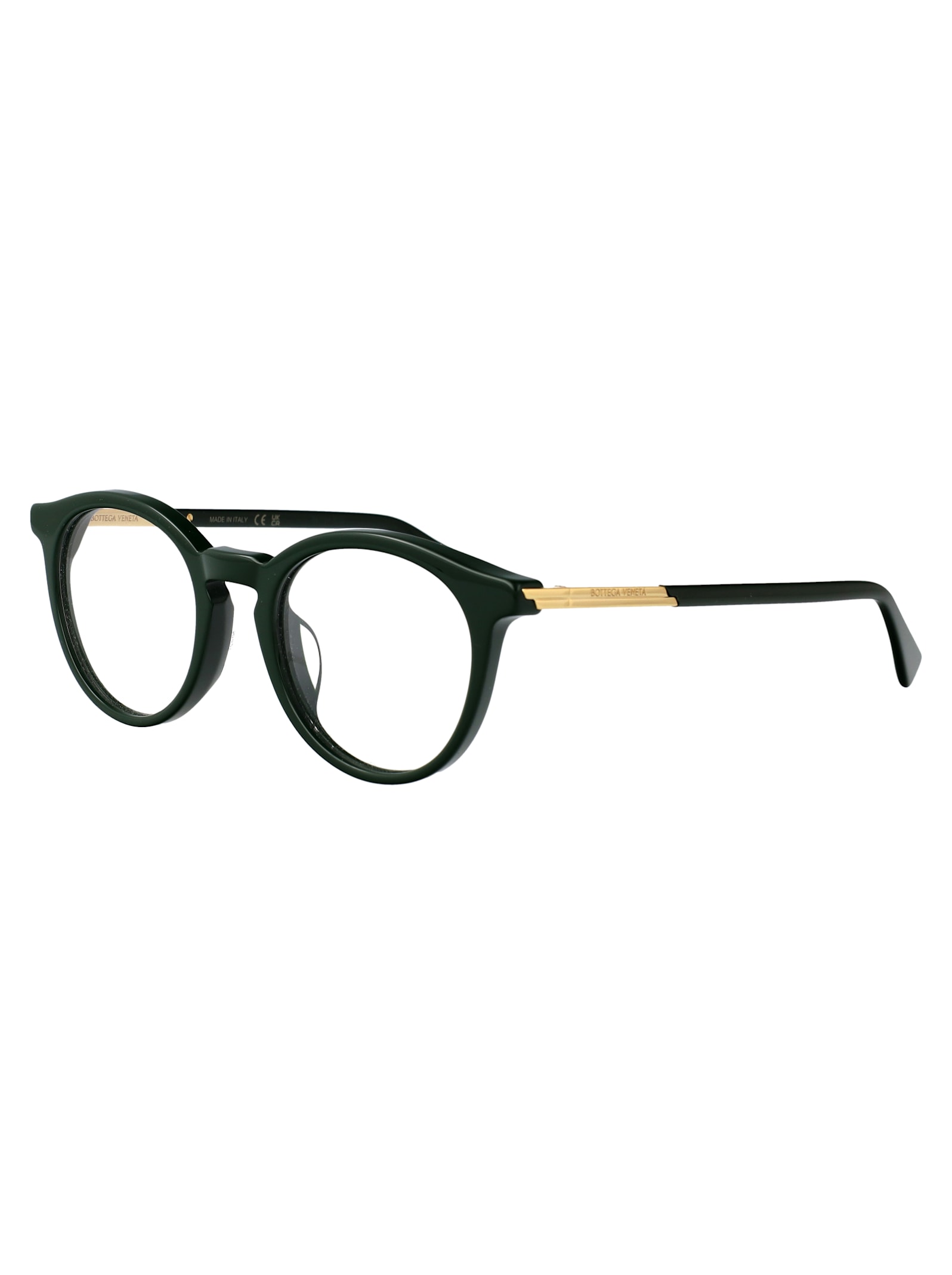 Bottega Veneta Bv1335oa Glasses In Black-gold-transparent