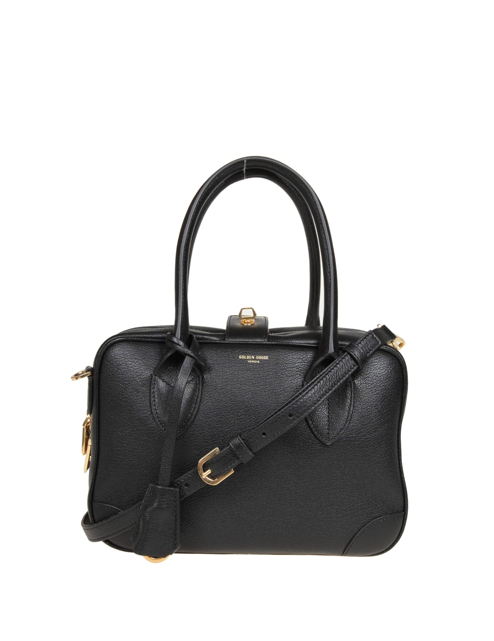 Shop Golden Goose Black Leather Waist Bag