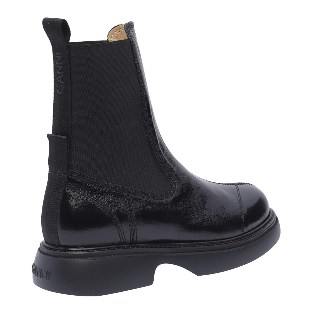 Shop Ganni Black Everyday Mid Chelsea Boots