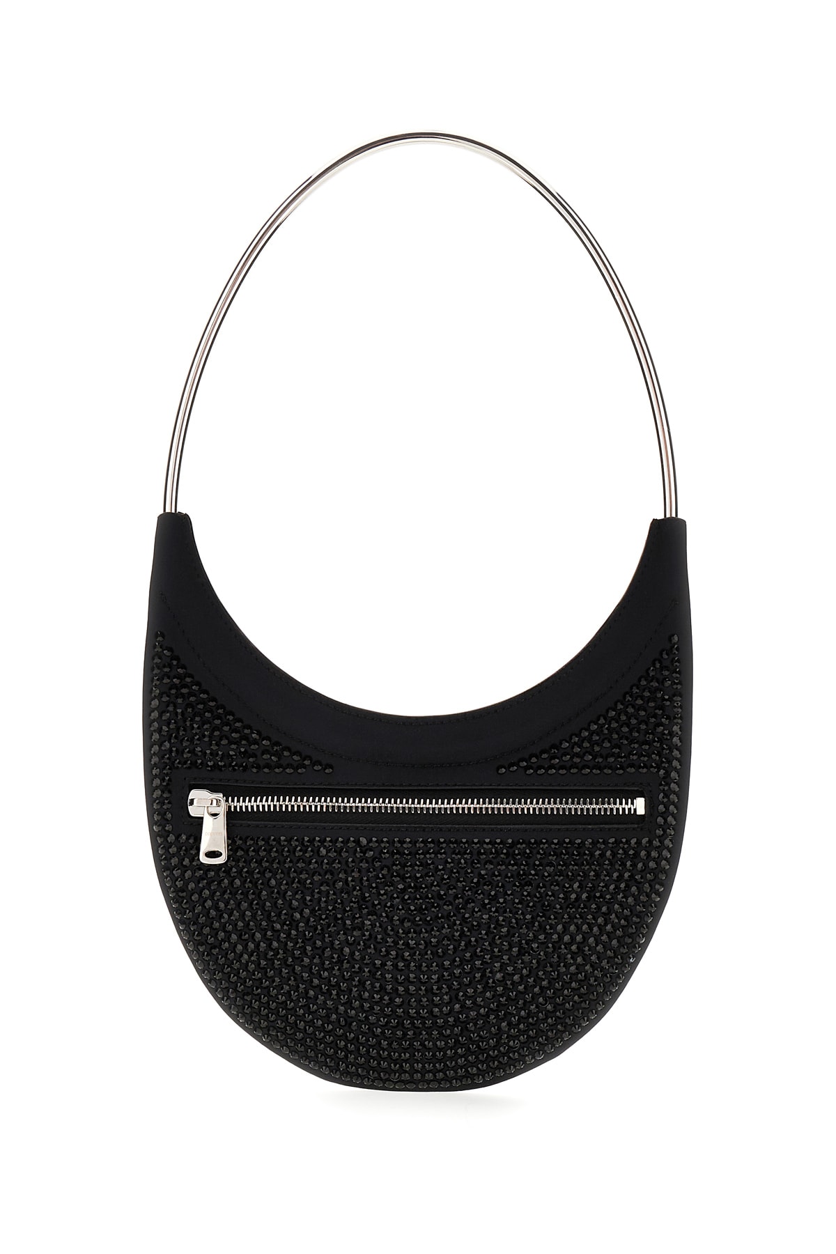 Shop Coperni Black Stretch Cotton Blend Ring Swipe Shoulder Bag In Blablk