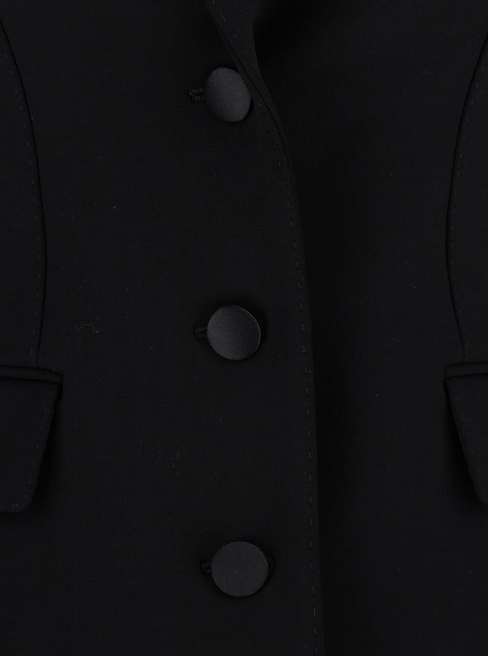 Shop Dolce & Gabbana Black Single-breasted Jacket With Buttons Fastening In Wool Stretch Woman