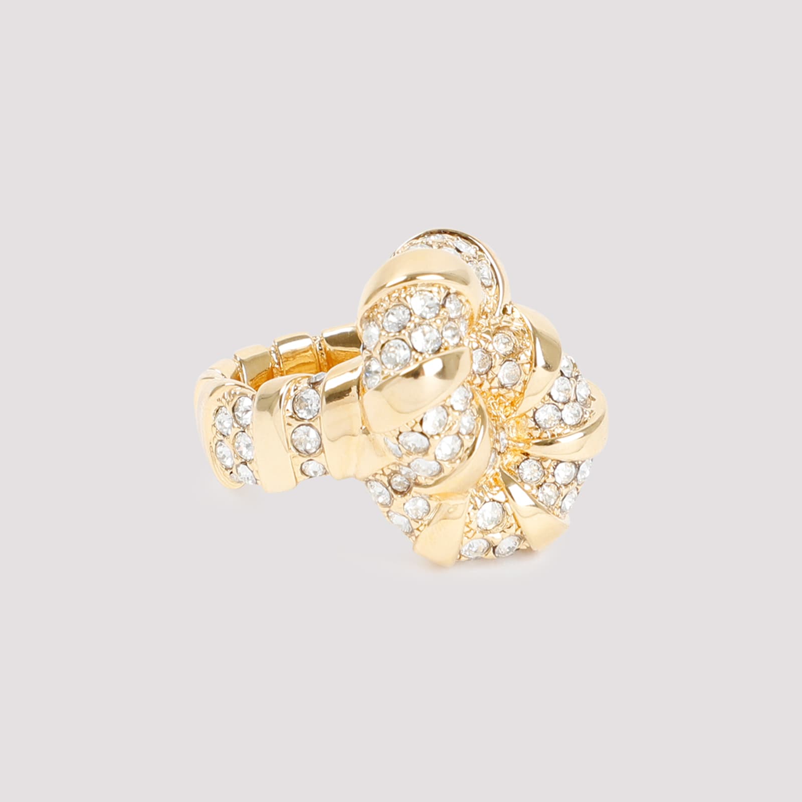 Lanvin Rhinestone Melodie Ring In Gold