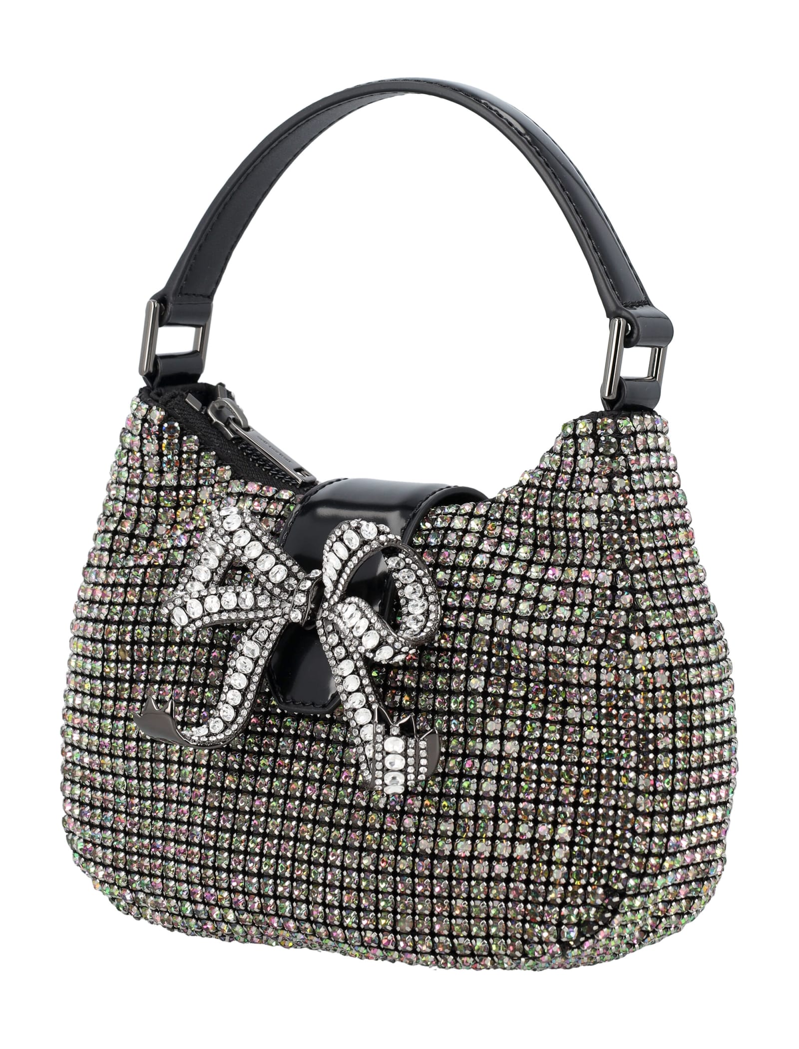 Shop Self-portrait Multi Rhinestone Crescent Micro Bag