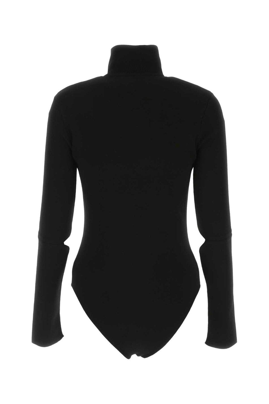 Courrèges Black Drop Volcano Jersey Bodysuit In Black