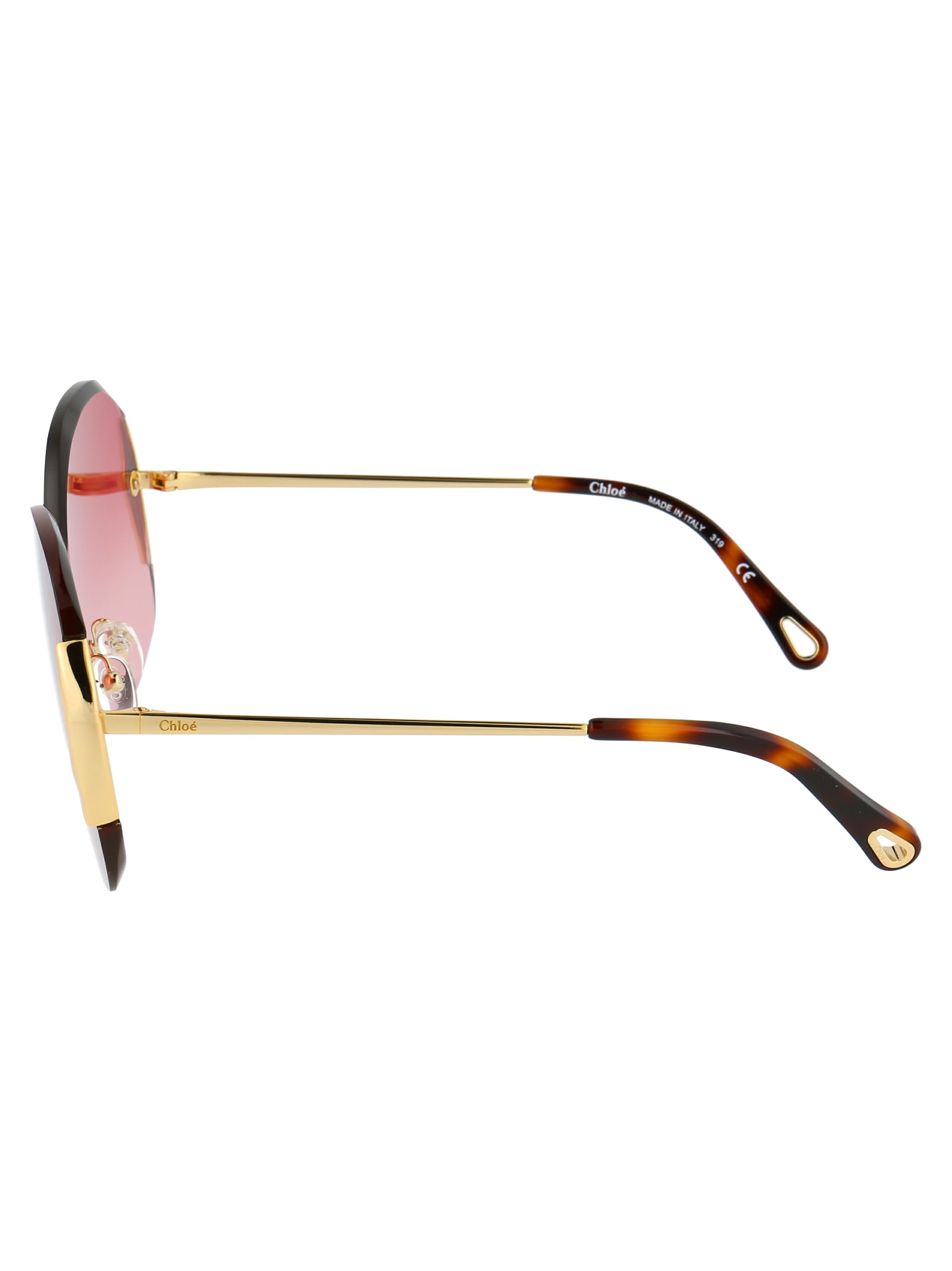 Shop Chloé Ce162s Sunglasses In 850 Gold Gradient