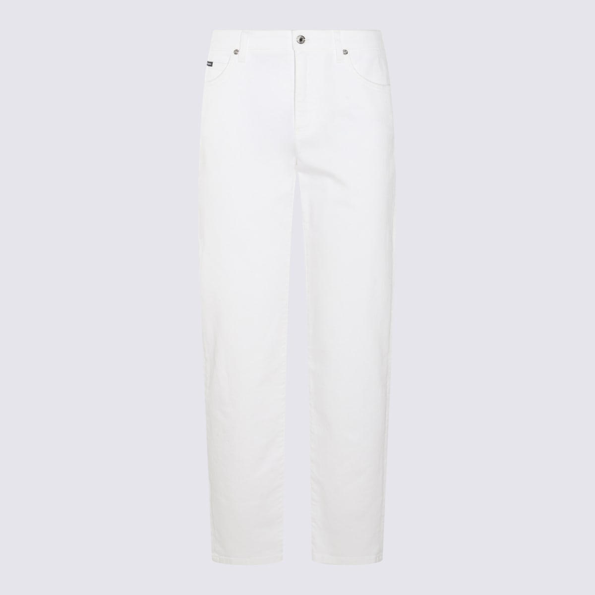 Shop Dolce & Gabbana White Cotton Blend Jeans