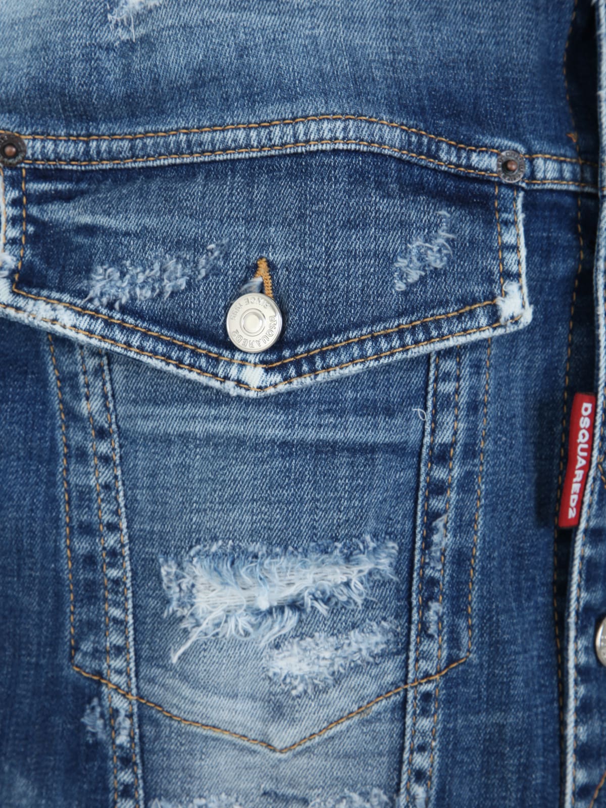 Shop Dsquared2 Vest Jeans Jacket In Blue