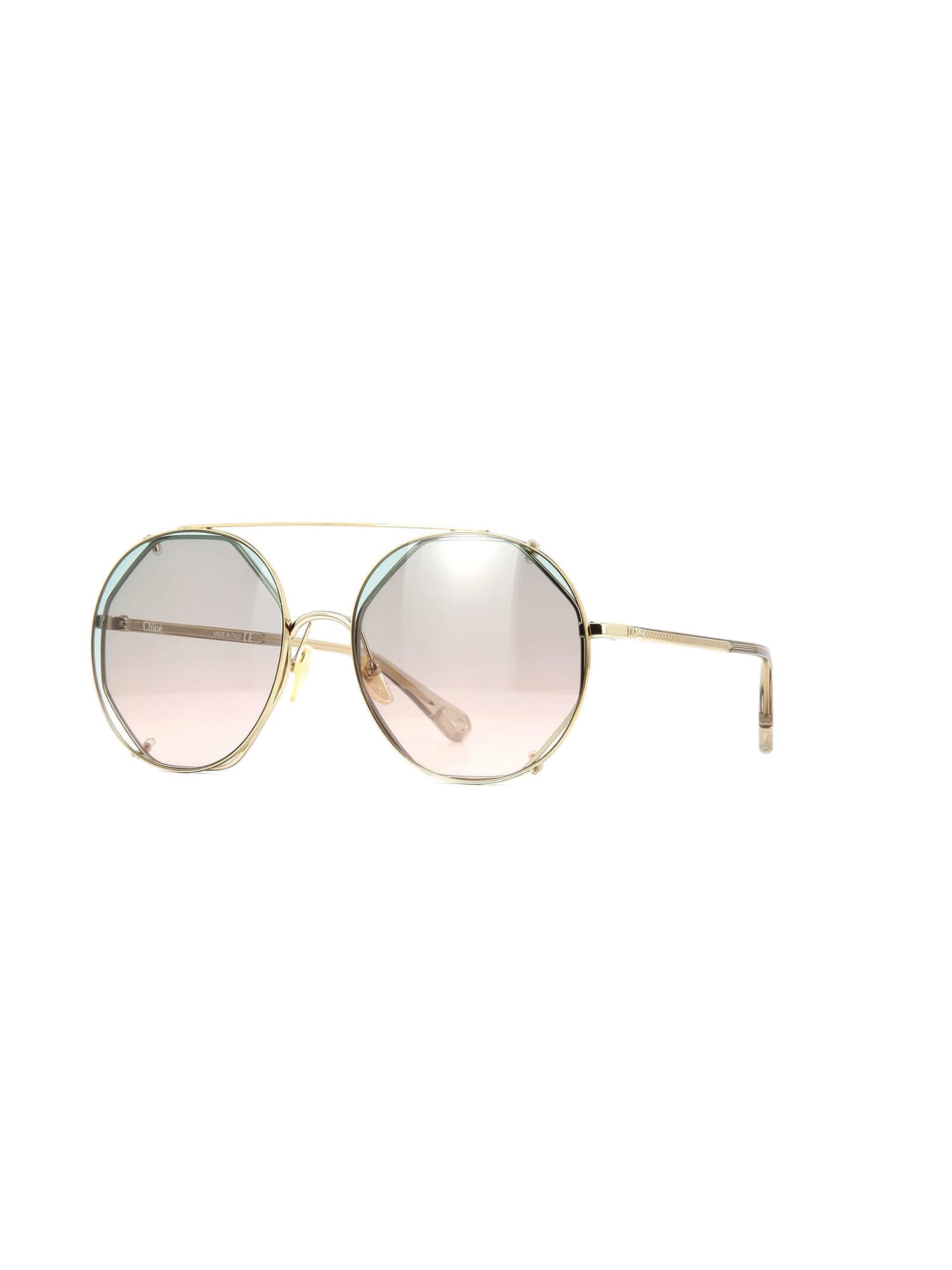 Shop Chloé 17dv40r0a In Gold Havana Green