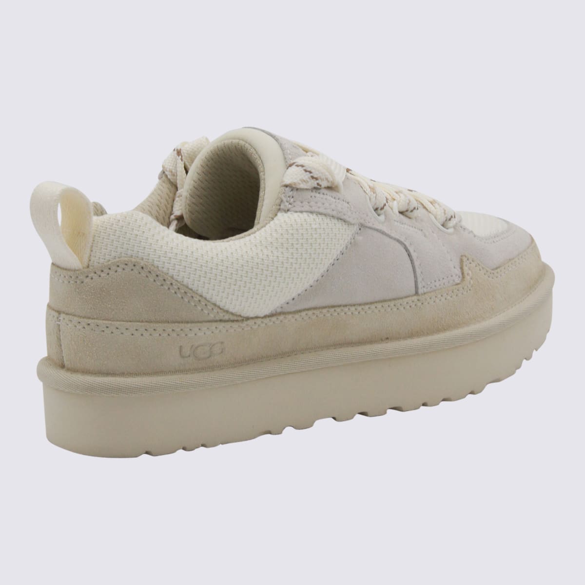 Ugg Cream-colored Suede And Mesh Sneakers In Neutral