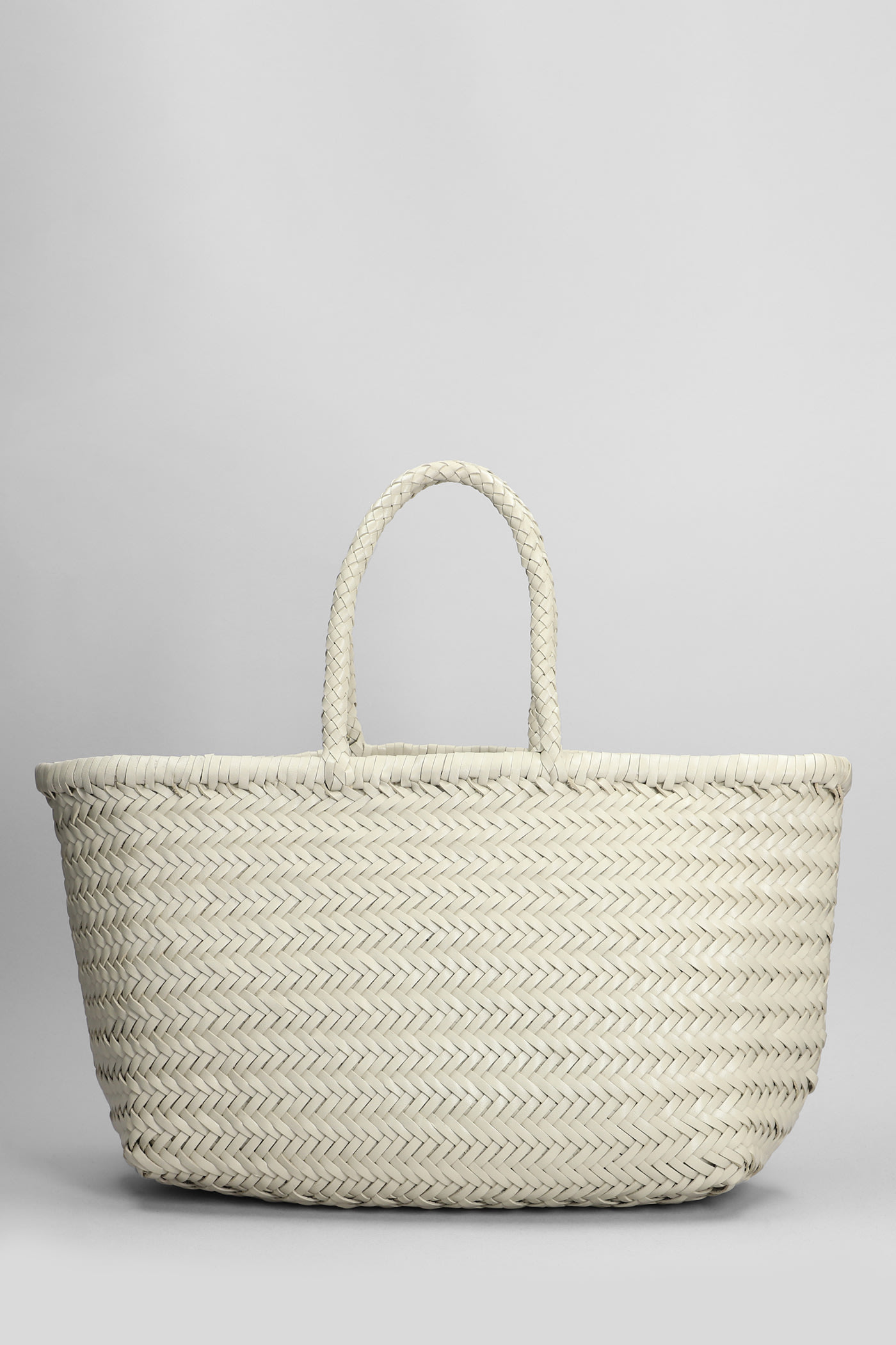 Bamboo Triple Jump Tote In Beige Leather