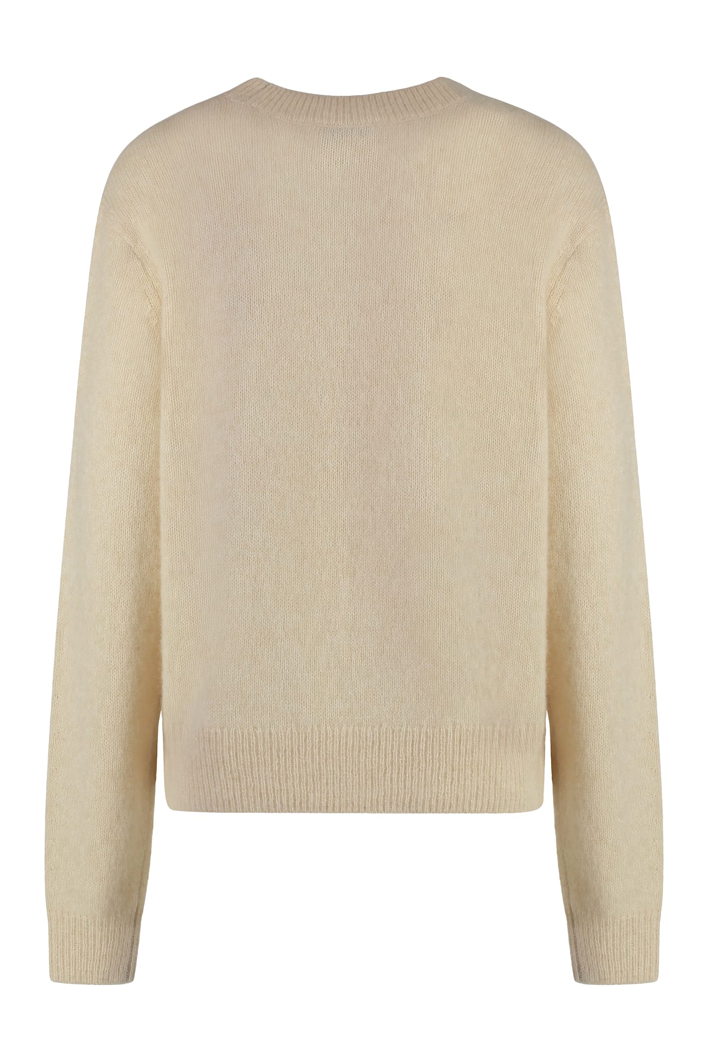 Shop Isabel Marant Lylia Long Sleeve Crew-neck Sweater In Beige