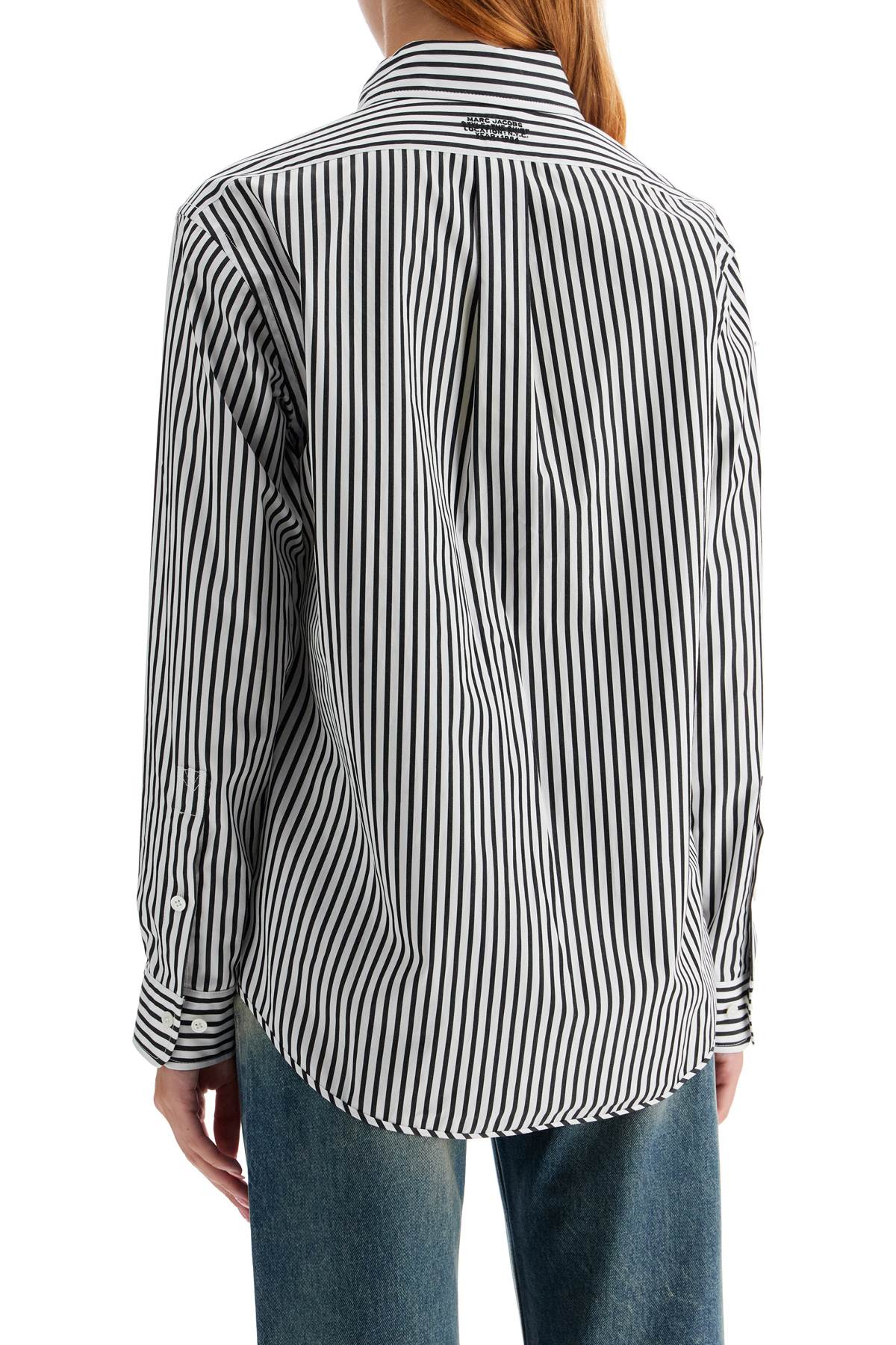 Shop Marc Jacobs Camicia The Striped Shirt In Black/white (white)