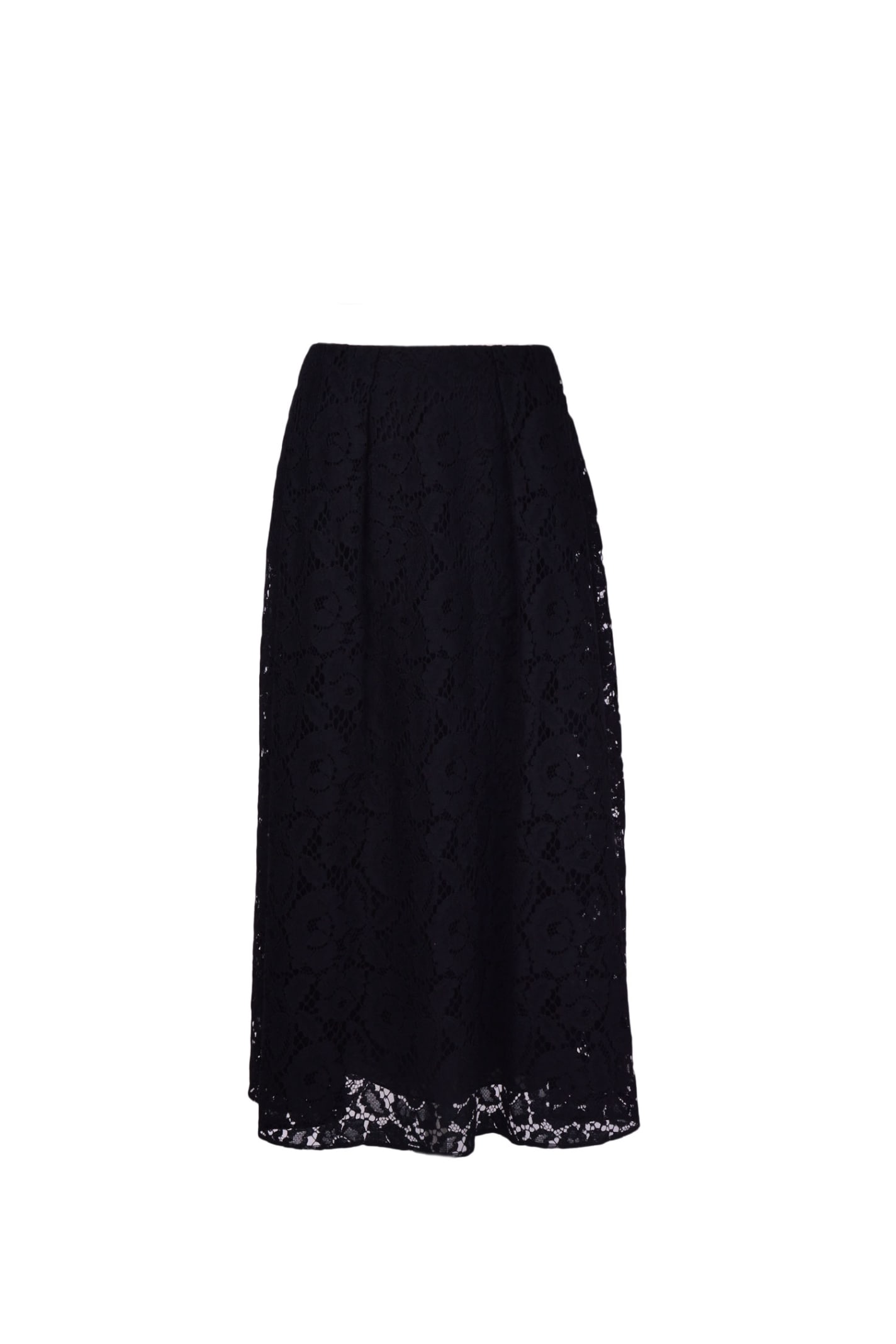Shop Elie Saab Long Skirt In Black