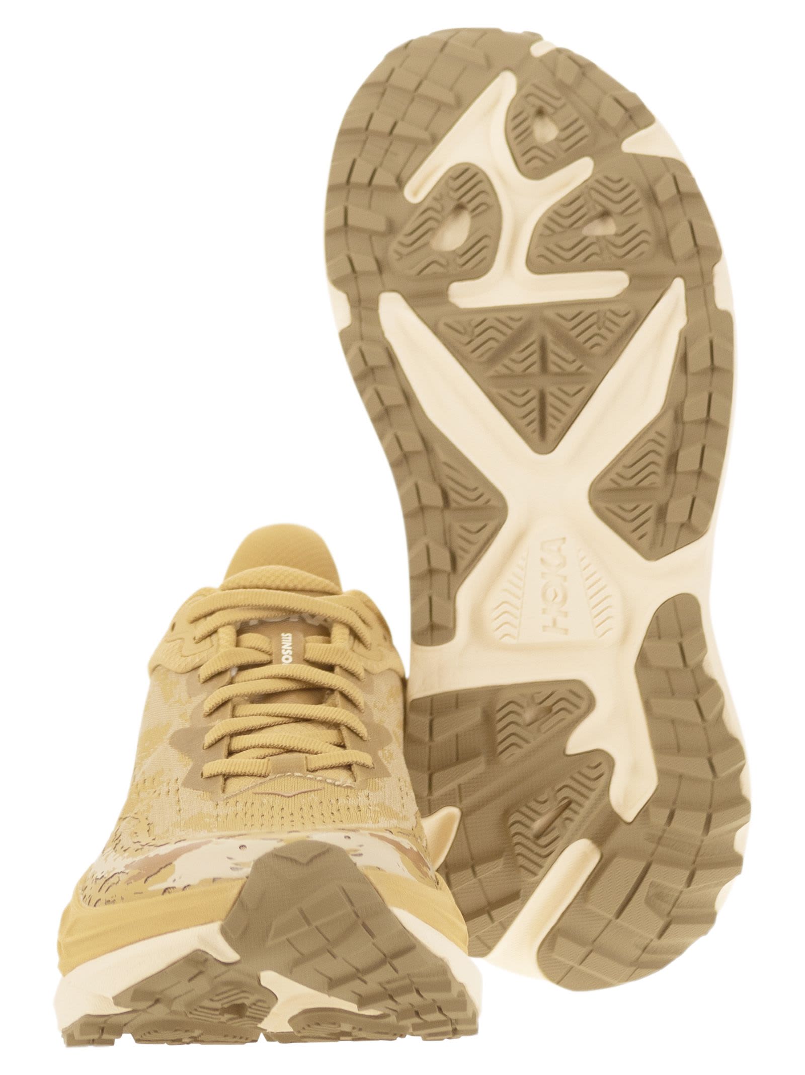 Shop Hoka Stinson 7 - Technical Fabric Trainers In Sand