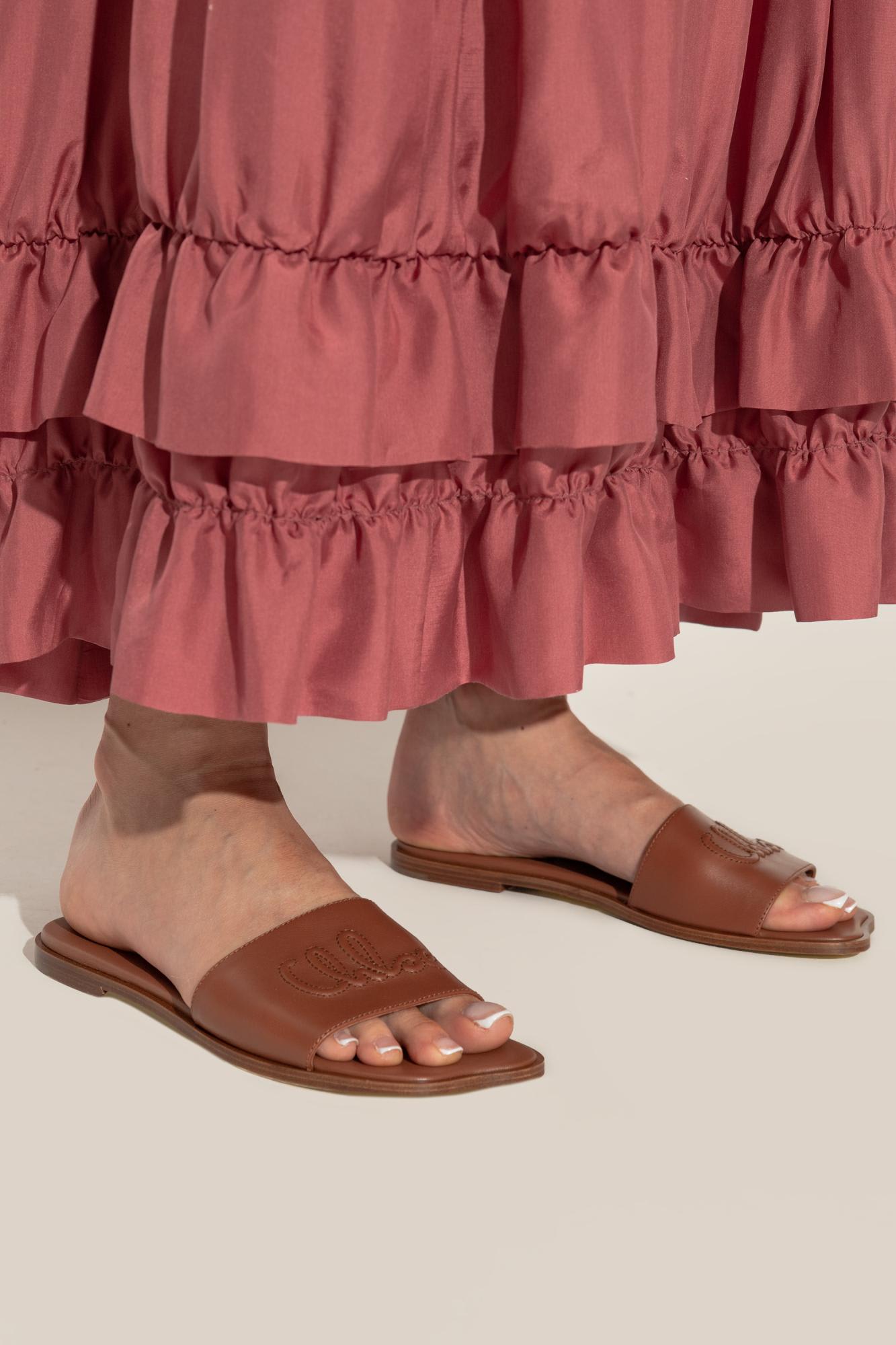 Chloé Flip-flops Flower In Brown
