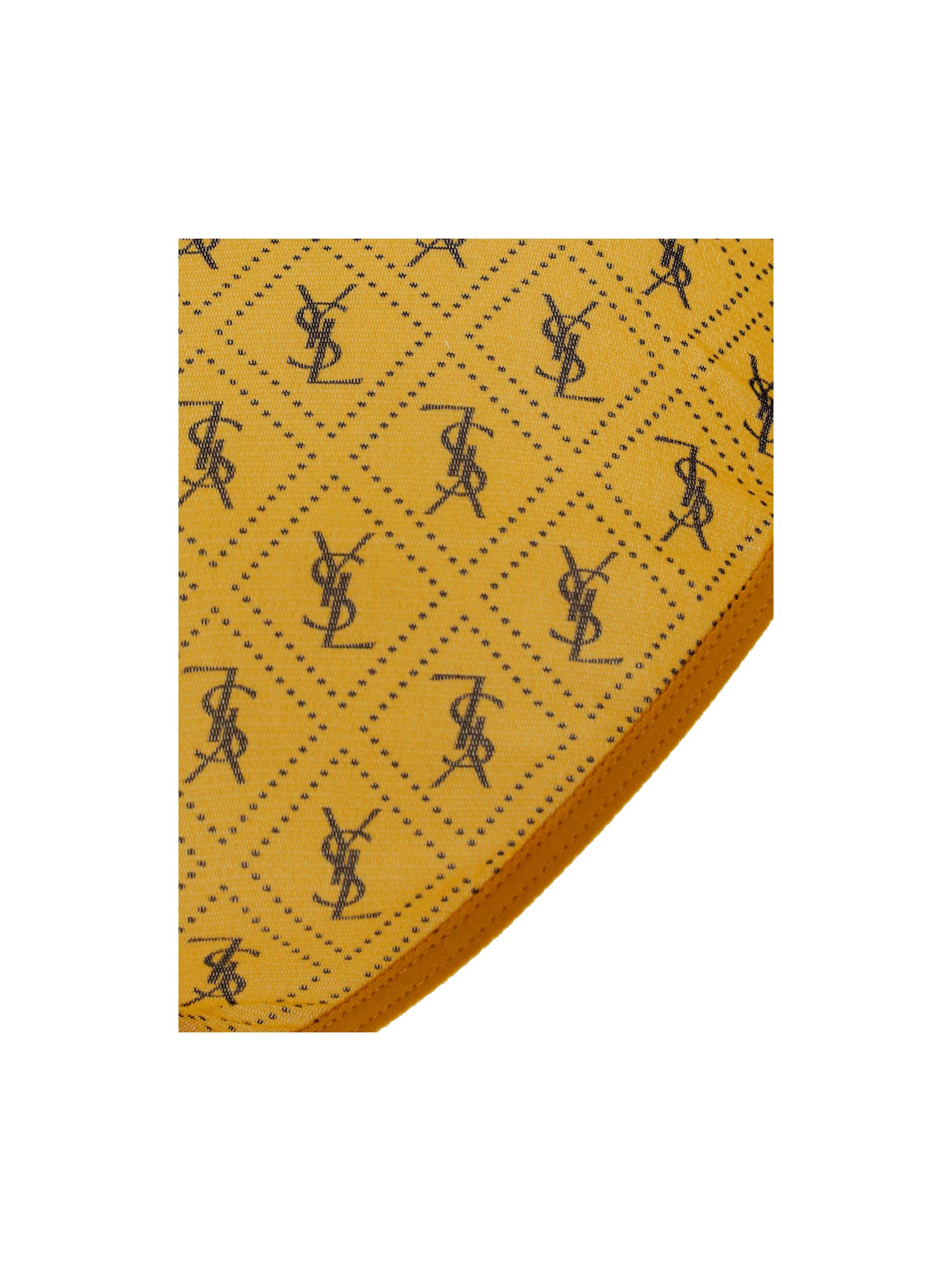 Shop Saint Laurent Ficelle Logo-print Tulle Briefs In Yellow