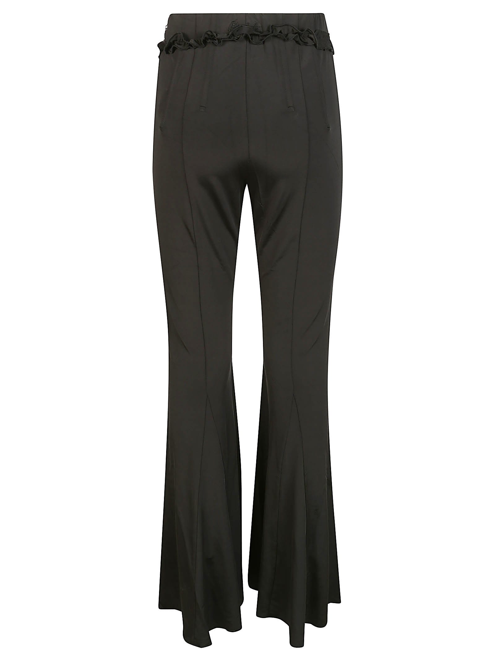 Rotate Birger Christensen Rotate Slinky Flared Trousers In Black