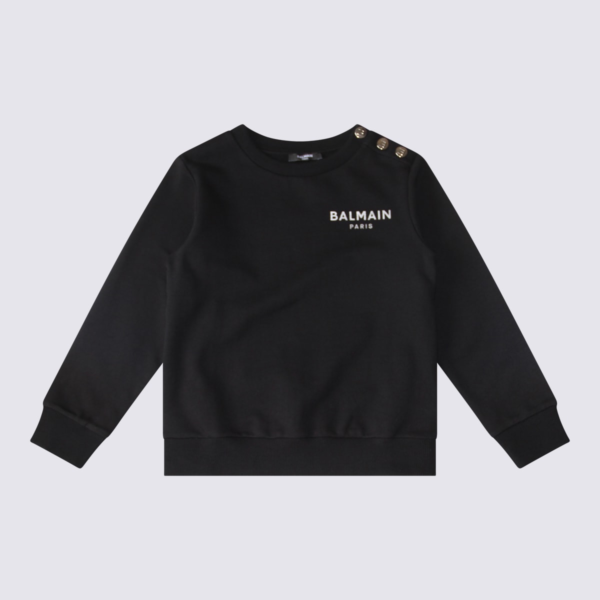Shop Balmain Black And Silver Sweatshirt
