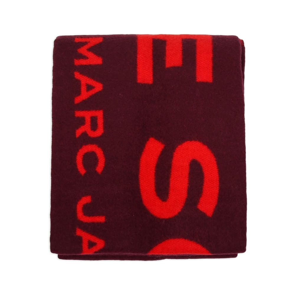 Marc Jacobs Red Wool Blend Fringed Scarf In Red