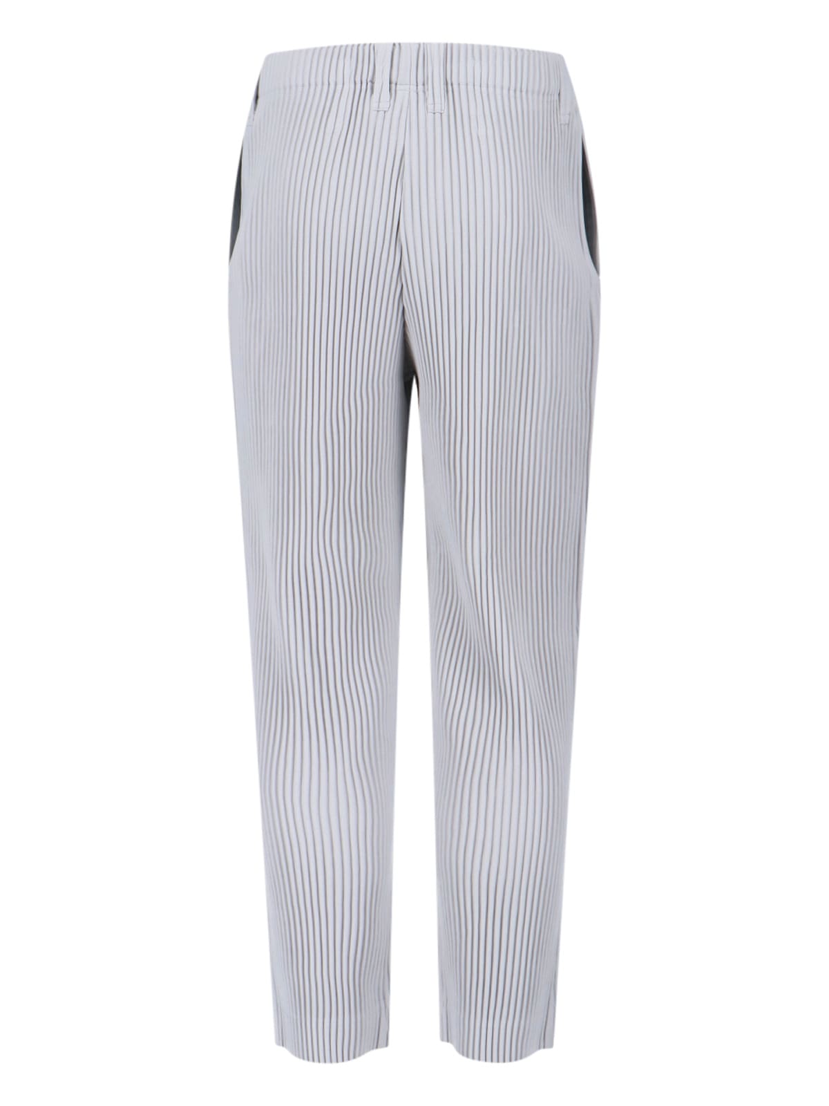 Issey Miyake Tailored Trousers Vertical Stripes In Gray