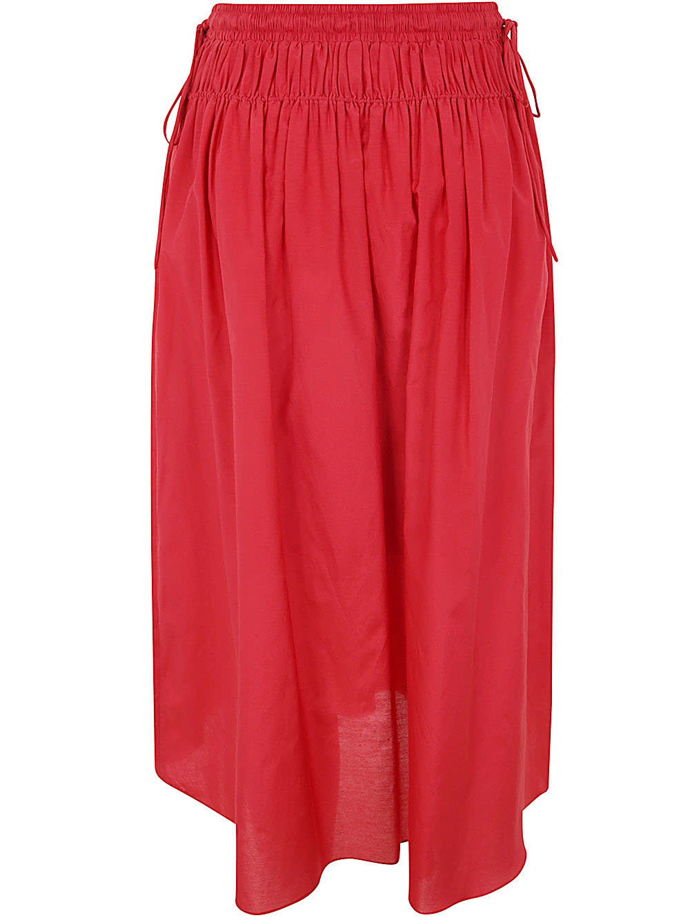 Shop Paul Smith Popeline Skirt With Curl On Waist In Red