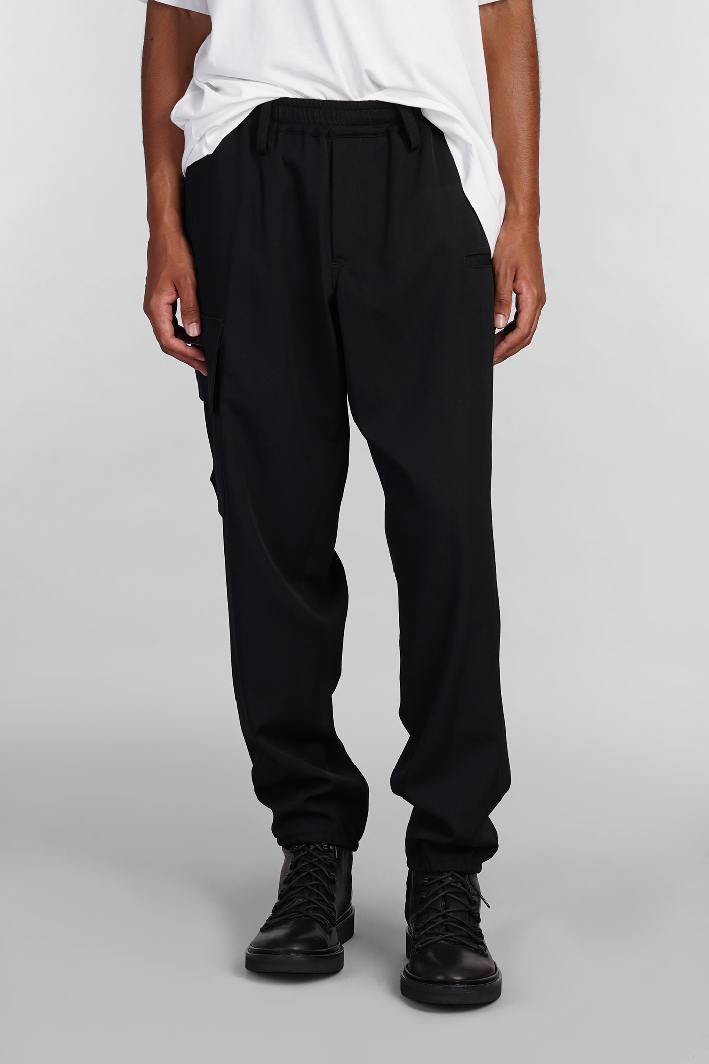 Shop Yohji Yamamoto Pants In Black Wool