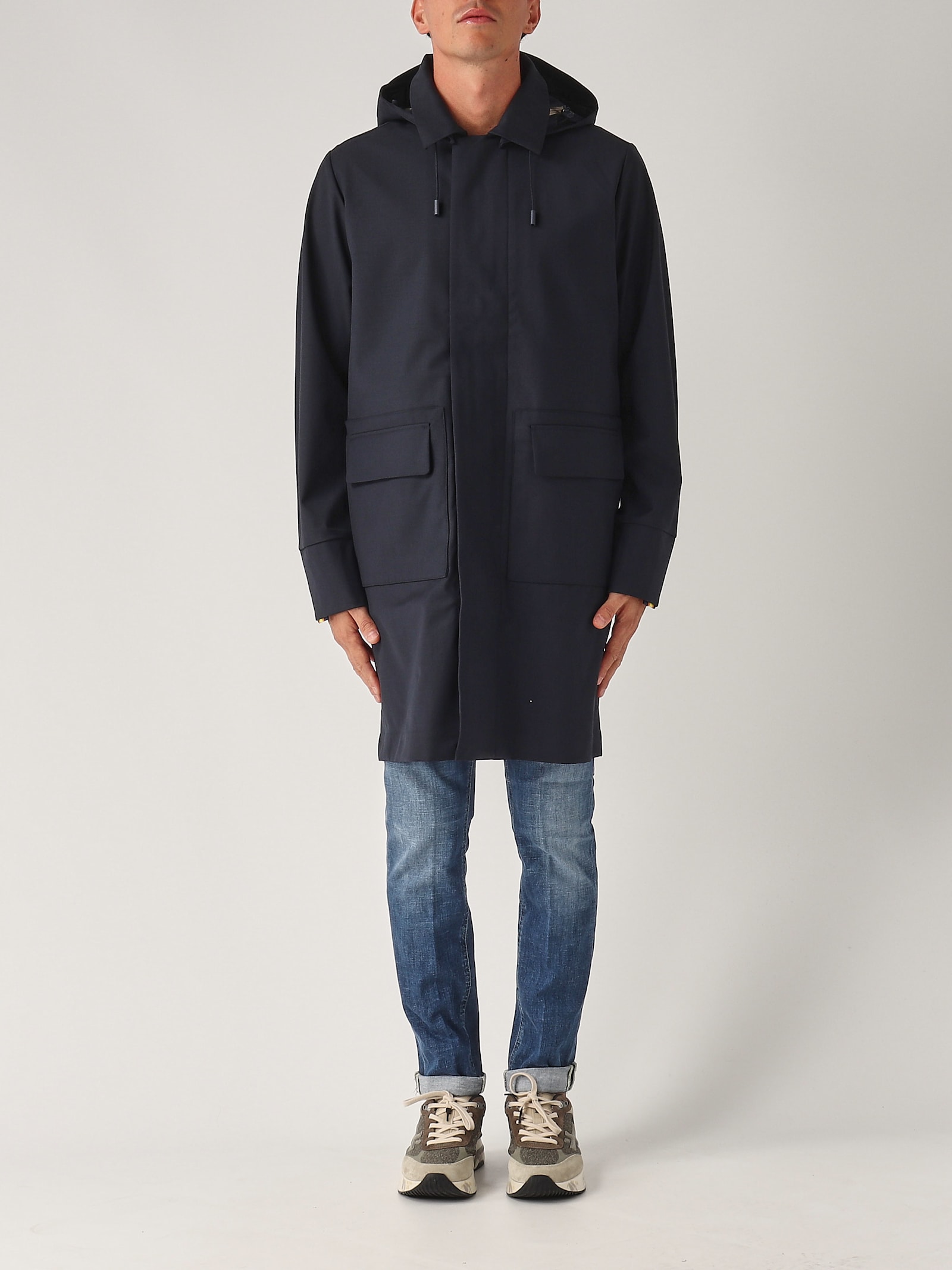 K-WAY POIROL TECH WOOL BLEND COAT 