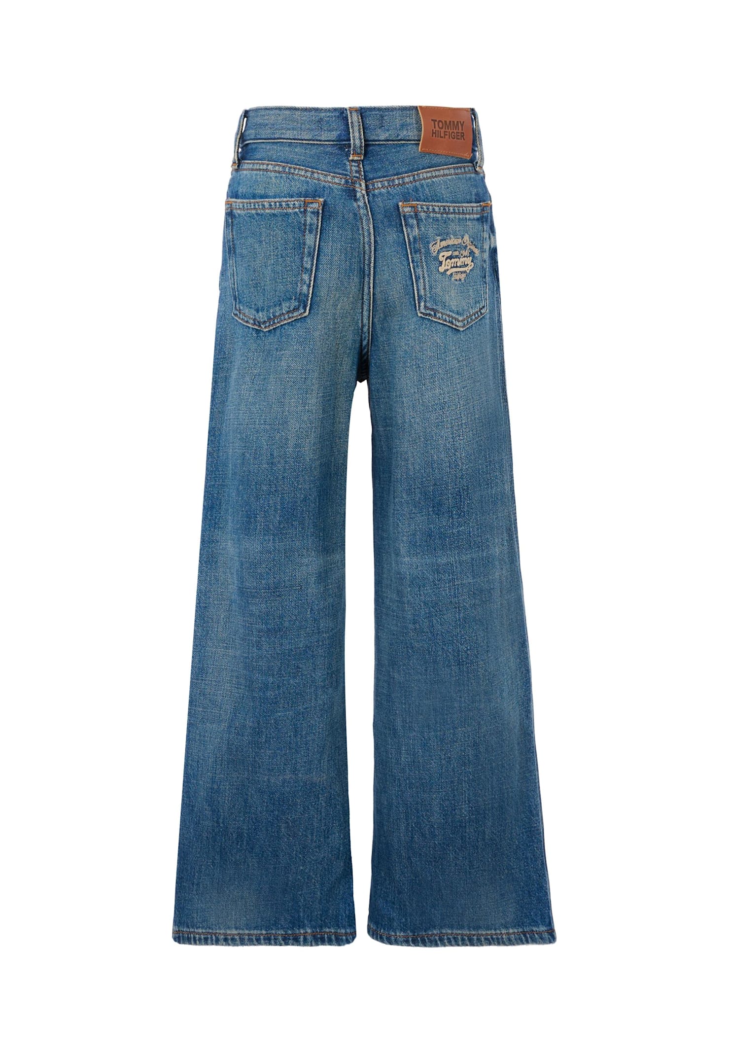 Tommy Hilfiger Blue Jeans For Girl With Logo In Blue