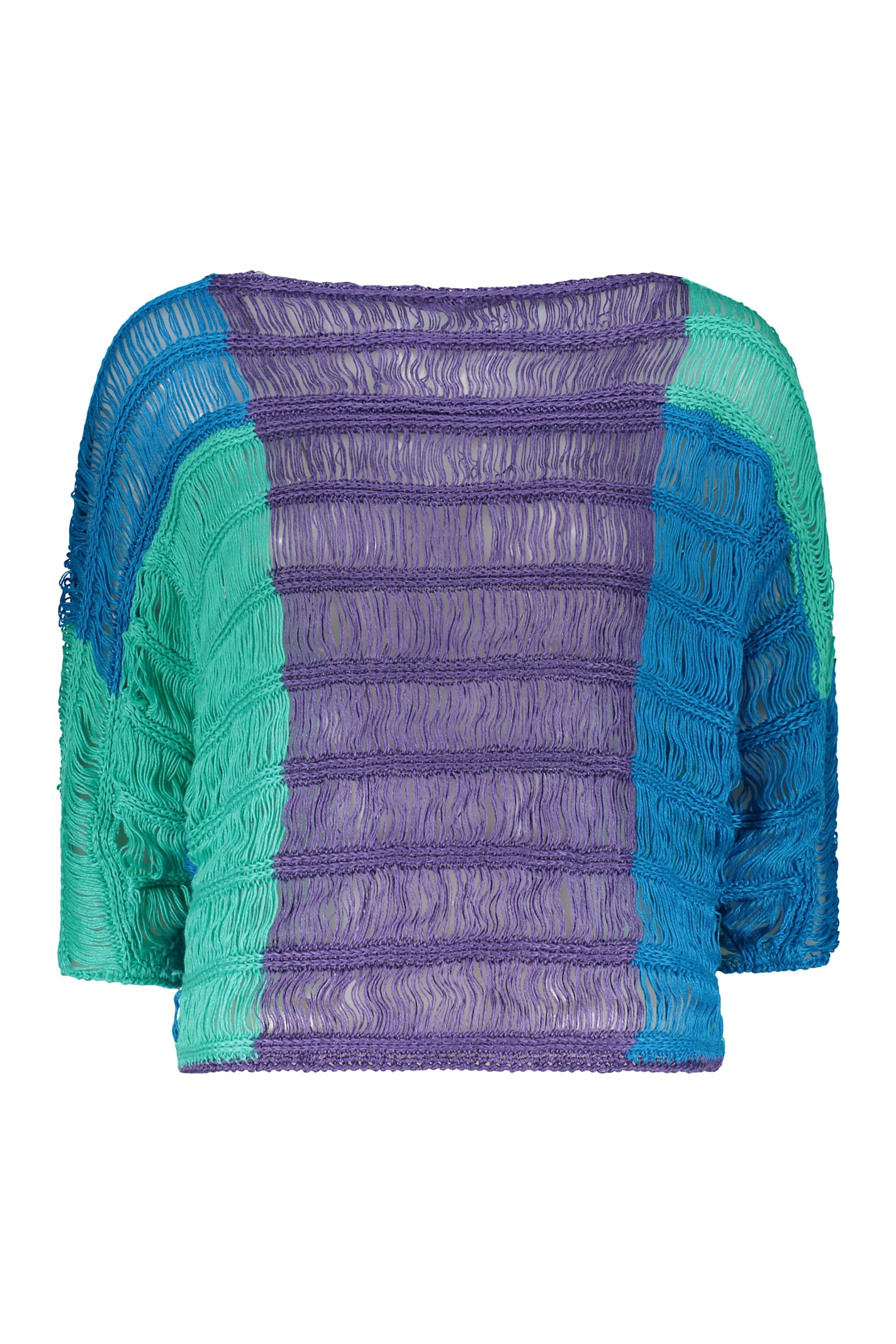 Alberta Ferretti Woman Sweater Purple Size 8 Linen In Multi