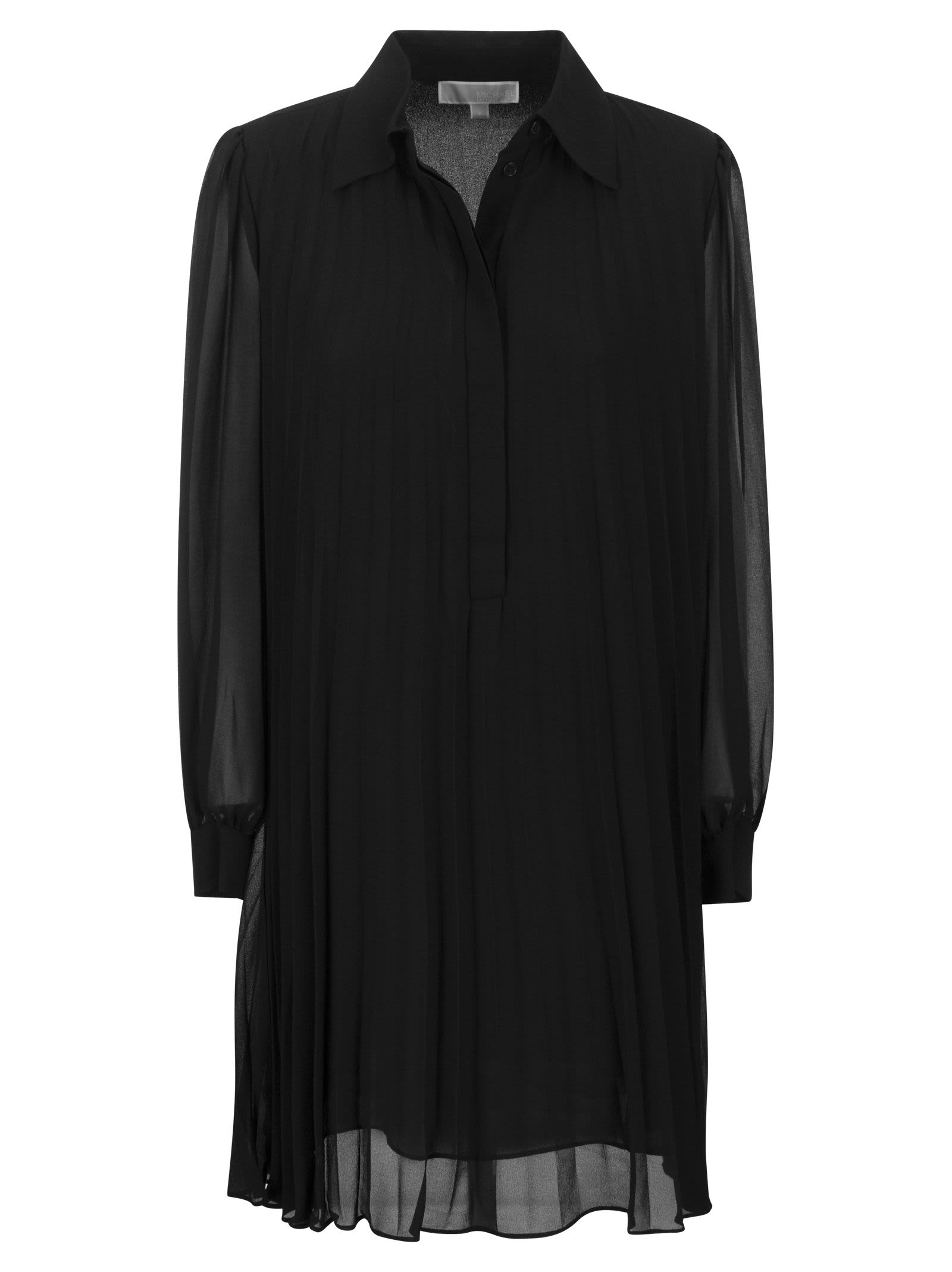 Michael Kors Georgette Chemisier Dress With Pleats